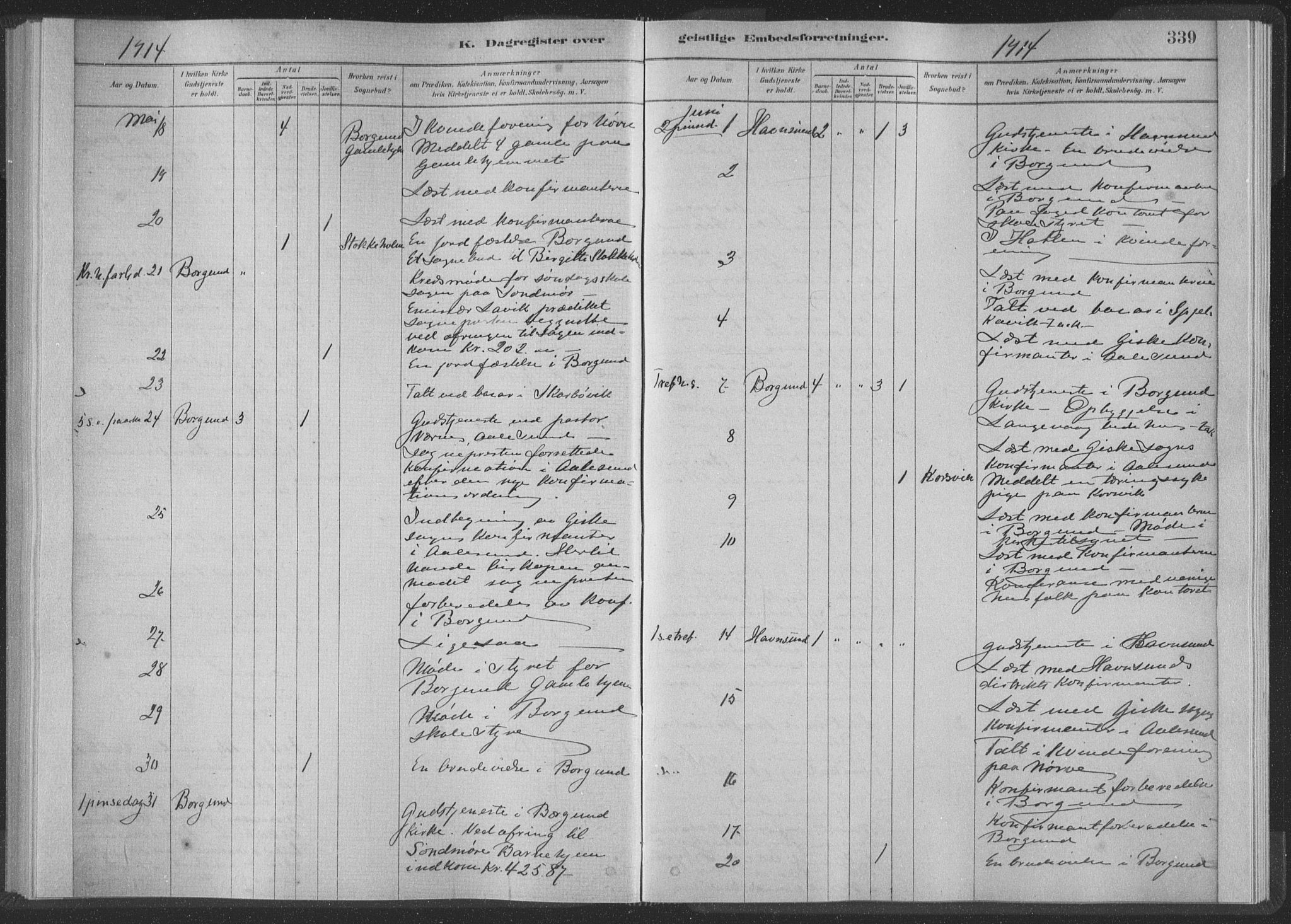 Ministerialprotokoller, klokkerbøker og fødselsregistre - Møre og Romsdal, AV/SAT-A-1454/528/L0404: Parish register (official) no. 528A13II, 1880-1922, p. 339