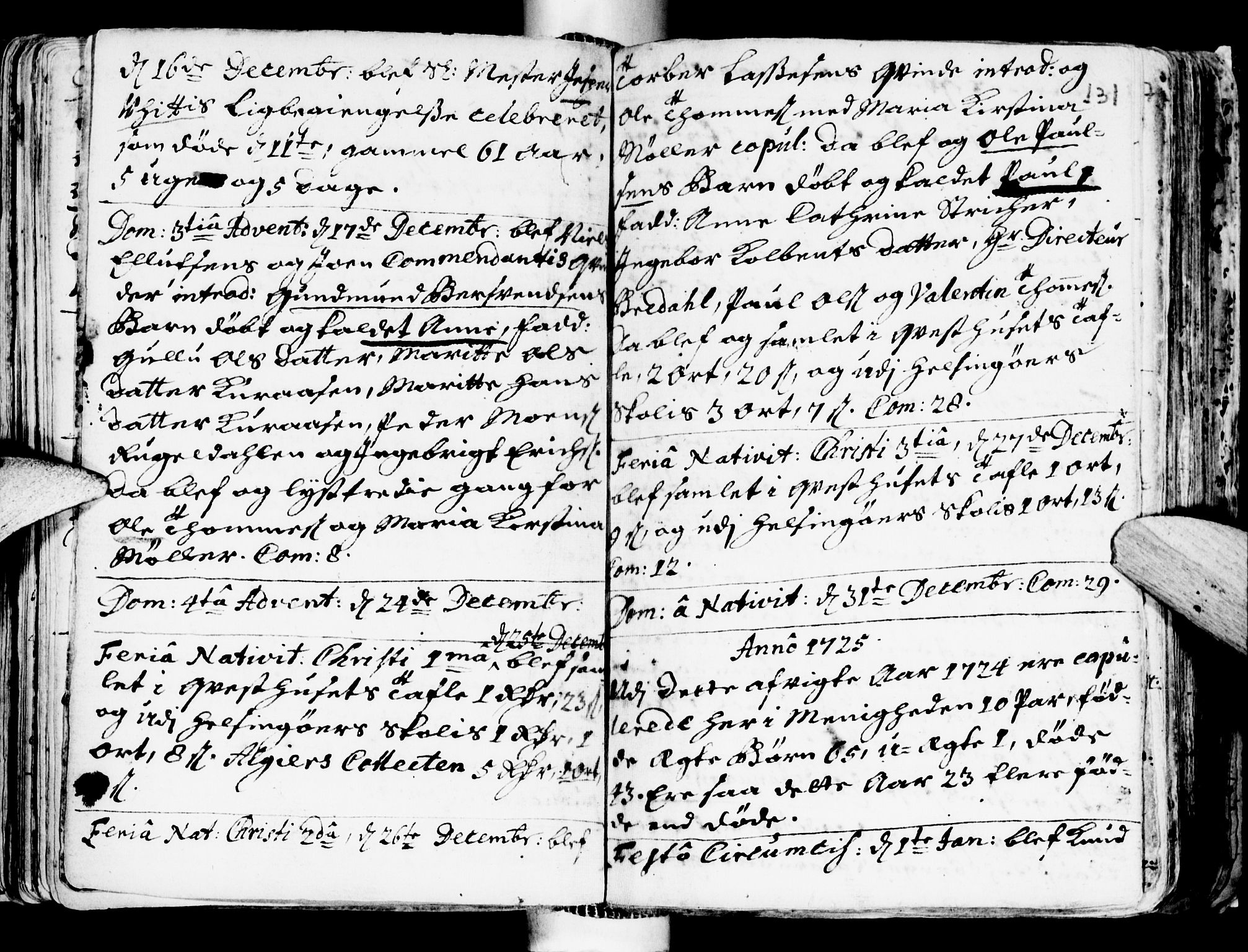 Ministerialprotokoller, klokkerbøker og fødselsregistre - Sør-Trøndelag, SAT/A-1456/681/L0924: Parish register (official) no. 681A02, 1720-1731, p. 130-131