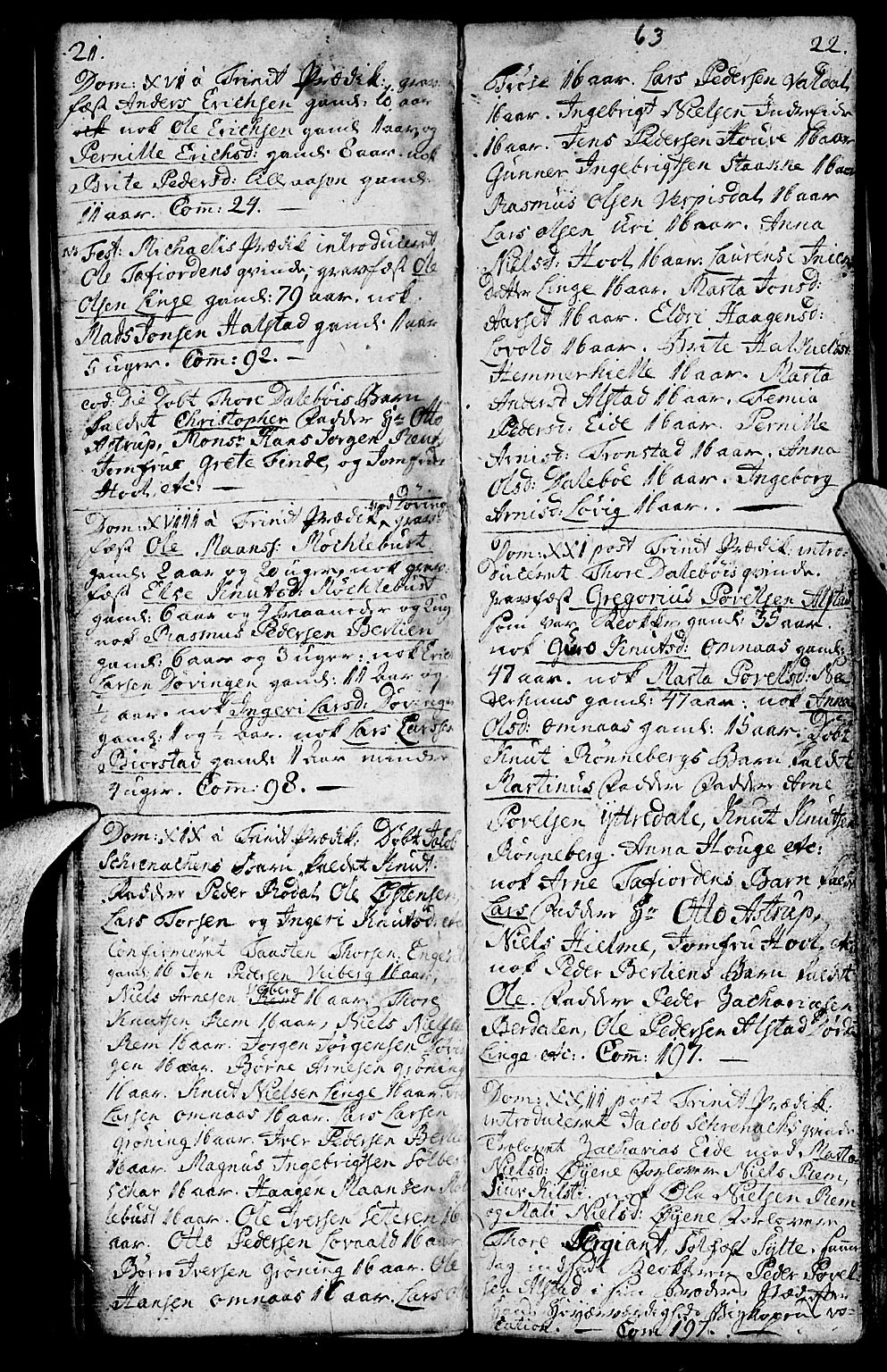 Ministerialprotokoller, klokkerbøker og fødselsregistre - Møre og Romsdal, SAT/A-1454/519/L0243: Parish register (official) no. 519A02, 1760-1770, p. 21-22
