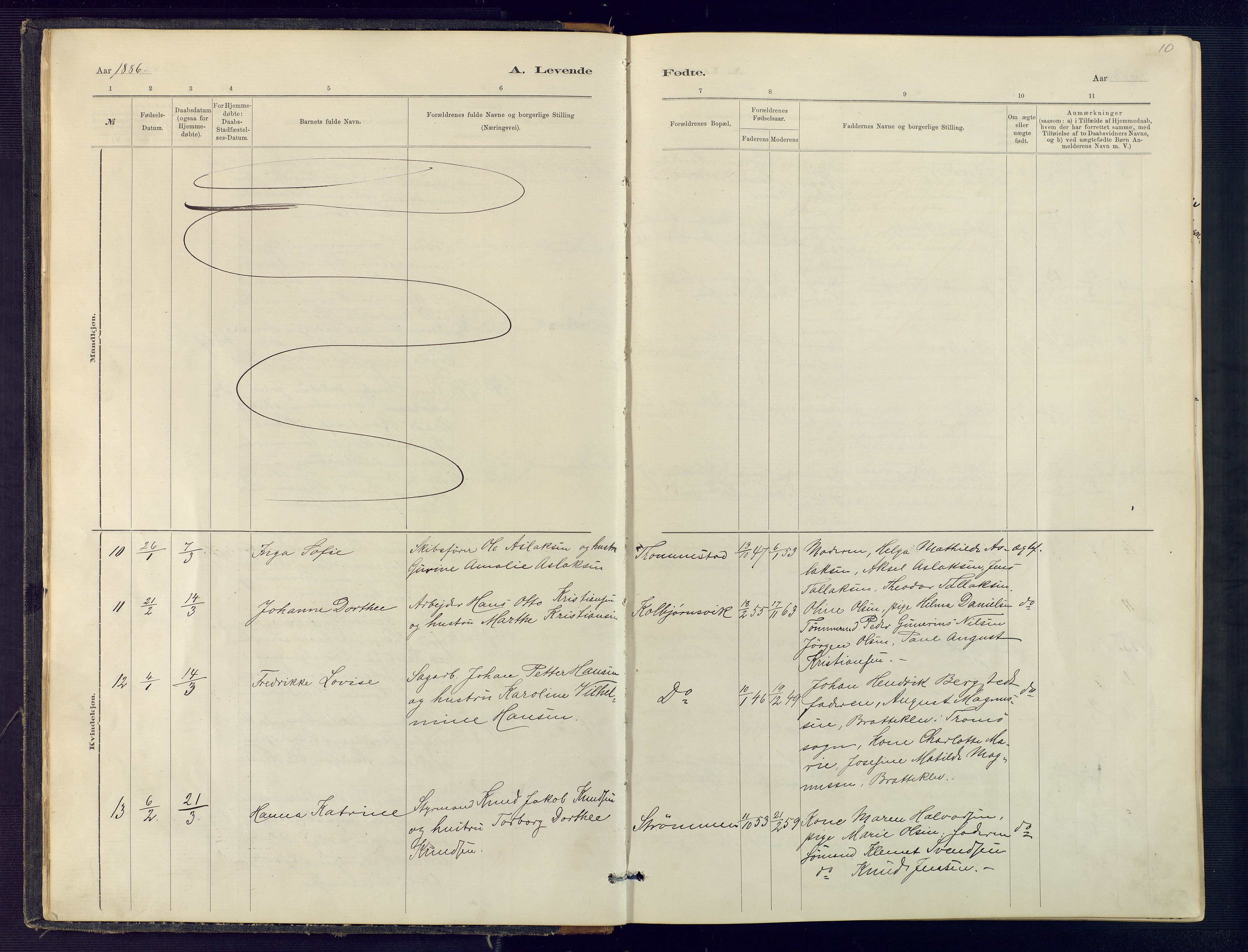 Hisøy sokneprestkontor, AV/SAK-1111-0020/F/Fb/L0003: Parish register (copy) no. B 3, 1885-1905, p. 10