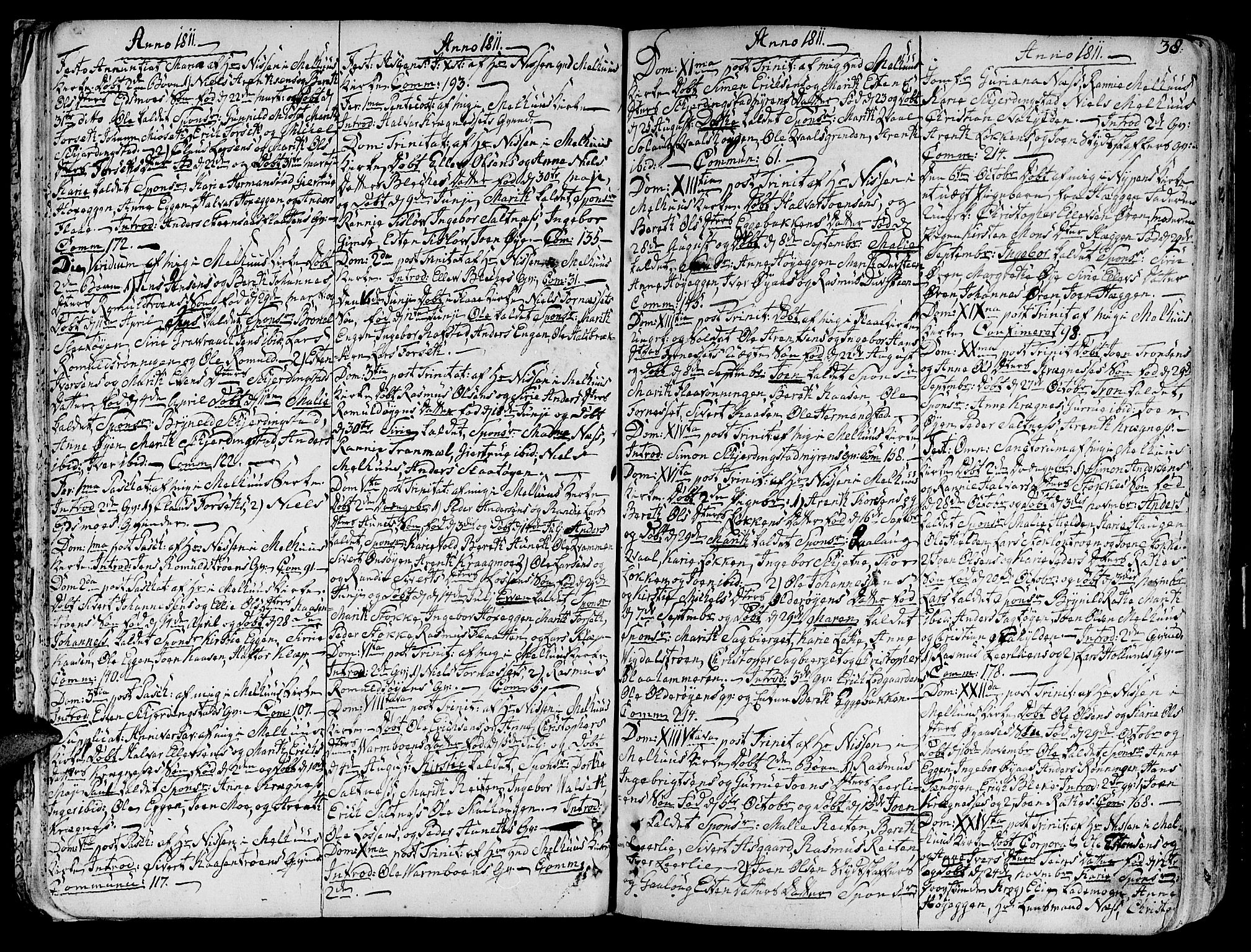 Ministerialprotokoller, klokkerbøker og fødselsregistre - Sør-Trøndelag, SAT/A-1456/691/L1061: Parish register (official) no. 691A02 /1, 1768-1815, p. 38