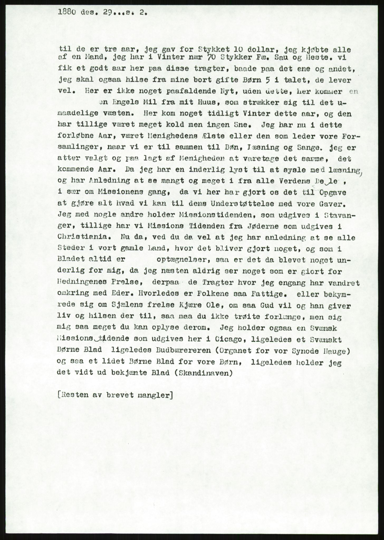 Samlinger til kildeutgivelse, Amerikabrevene, AV/RA-EA-4057/F/L0019: Innlån fra Buskerud: Fonnem - Kristoffersen, 1838-1914, p. 601