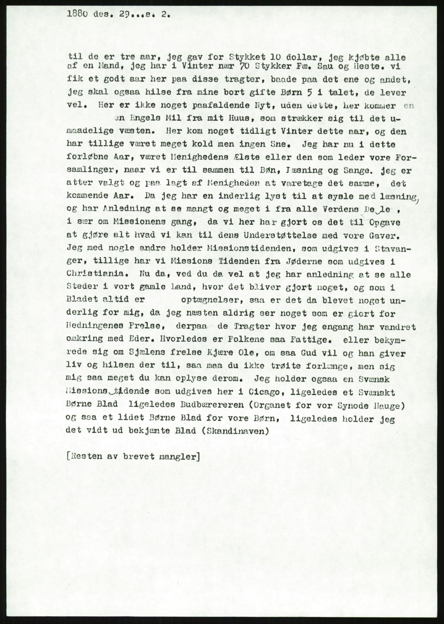 Samlinger til kildeutgivelse, Amerikabrevene, RA/EA-4057/F/L0019: Innlån fra Buskerud: Fonnem - Kristoffersen, 1838-1914, p. 601