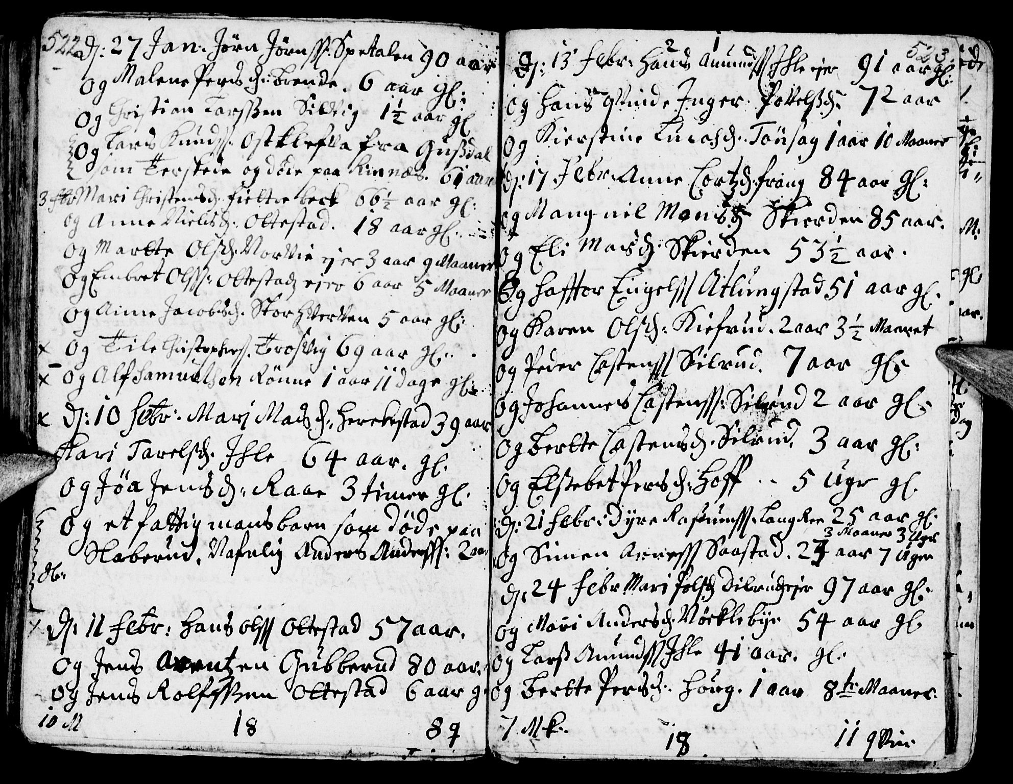 Stange prestekontor, AV/SAH-PREST-002/K/L0002: Parish register (official) no. 2, 1724-1740, p. 522-523