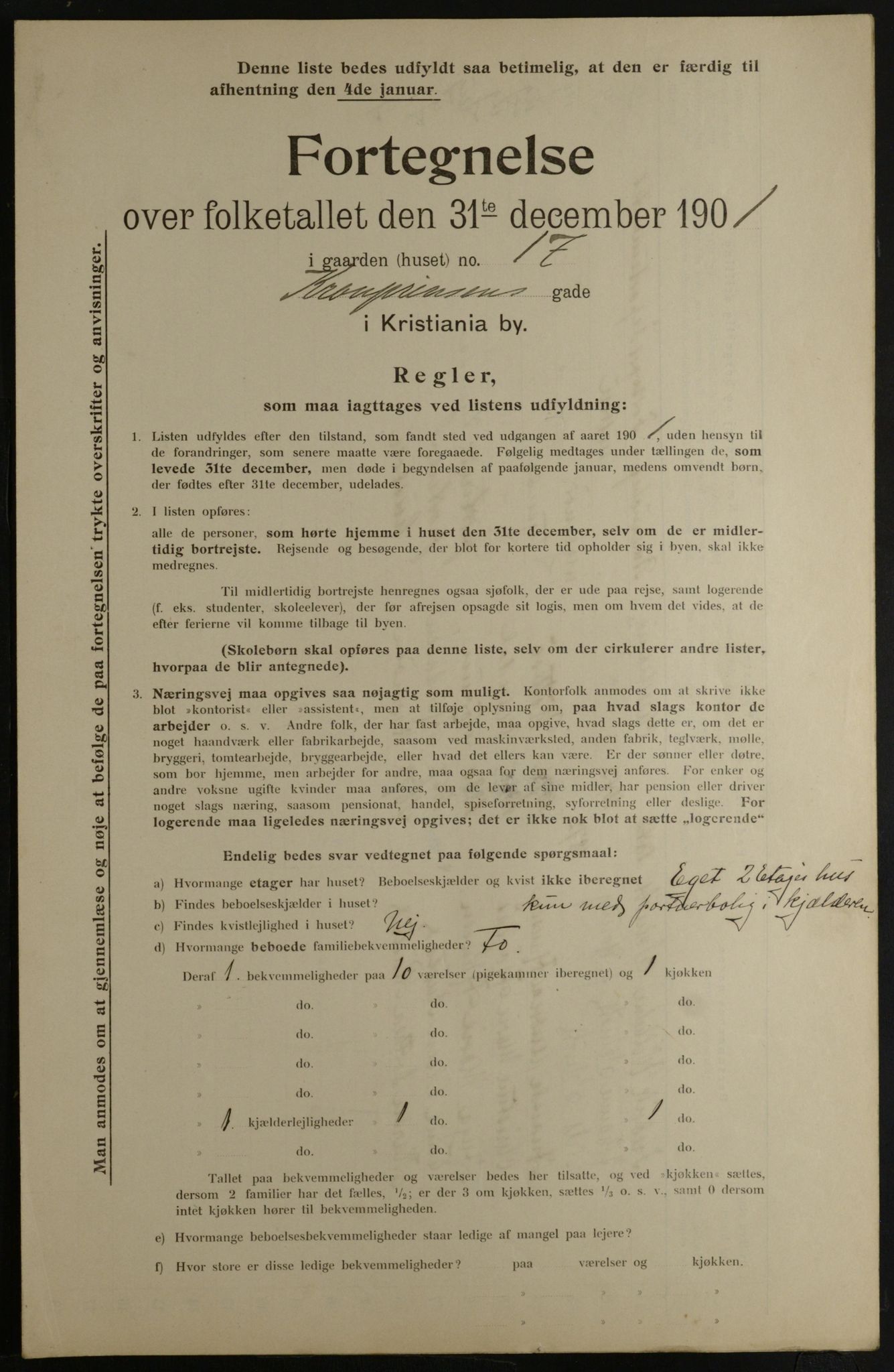 OBA, Municipal Census 1901 for Kristiania, 1901, p. 8419