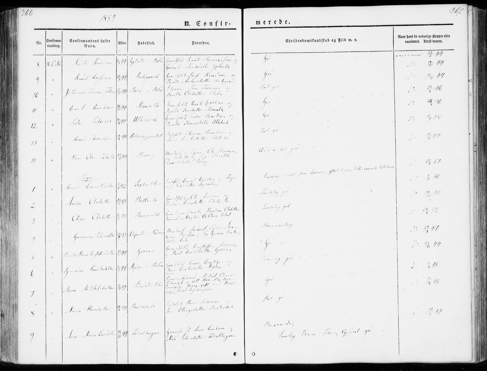 Ministerialprotokoller, klokkerbøker og fødselsregistre - Møre og Romsdal, AV/SAT-A-1454/557/L0680: Parish register (official) no. 557A02, 1843-1869, p. 366-367