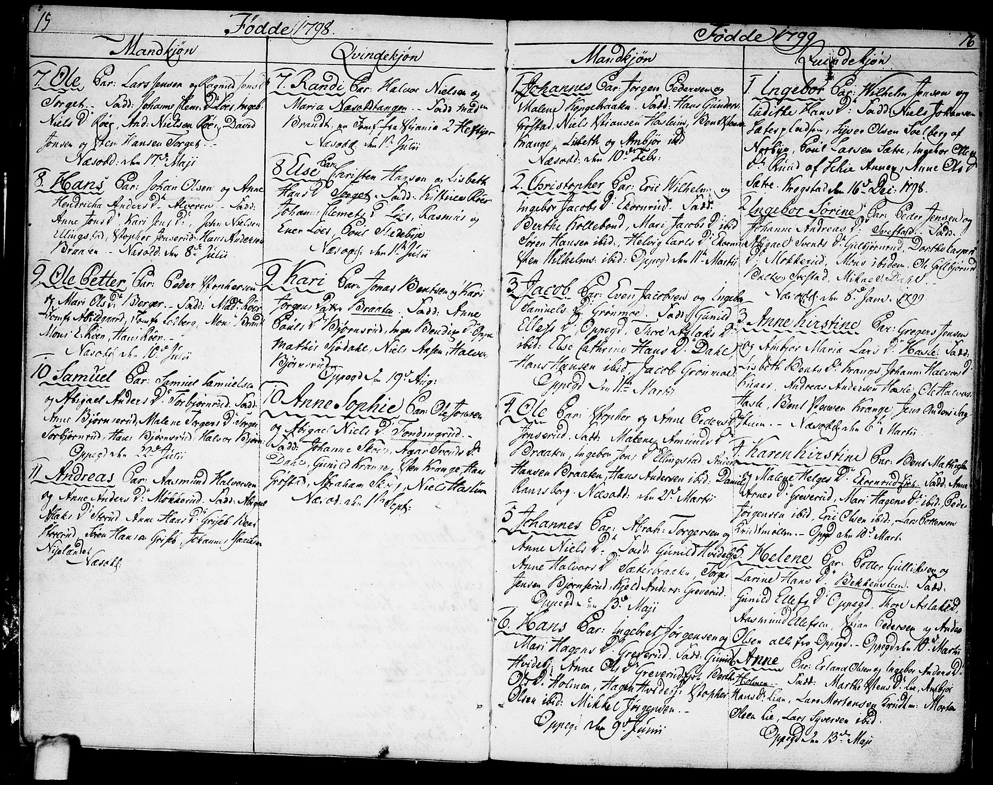 Nesodden prestekontor Kirkebøker, SAO/A-10013/F/Fa/L0005: Parish register (official) no. I 5, 1793-1814, p. 15-16