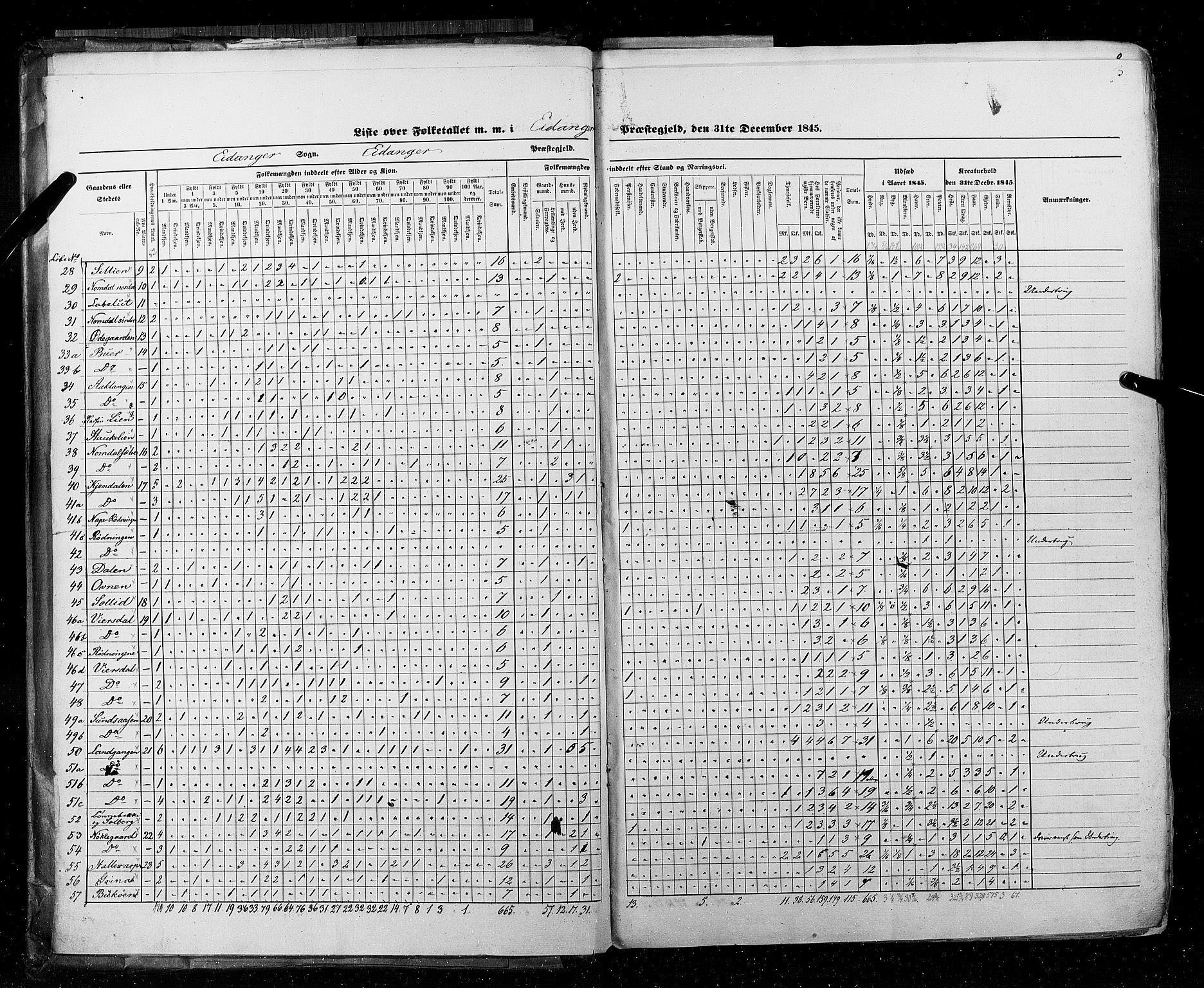 RA, Census 1845, vol. 5: Bratsberg amt og Nedenes og Råbyggelaget amt, 1845, p. 3