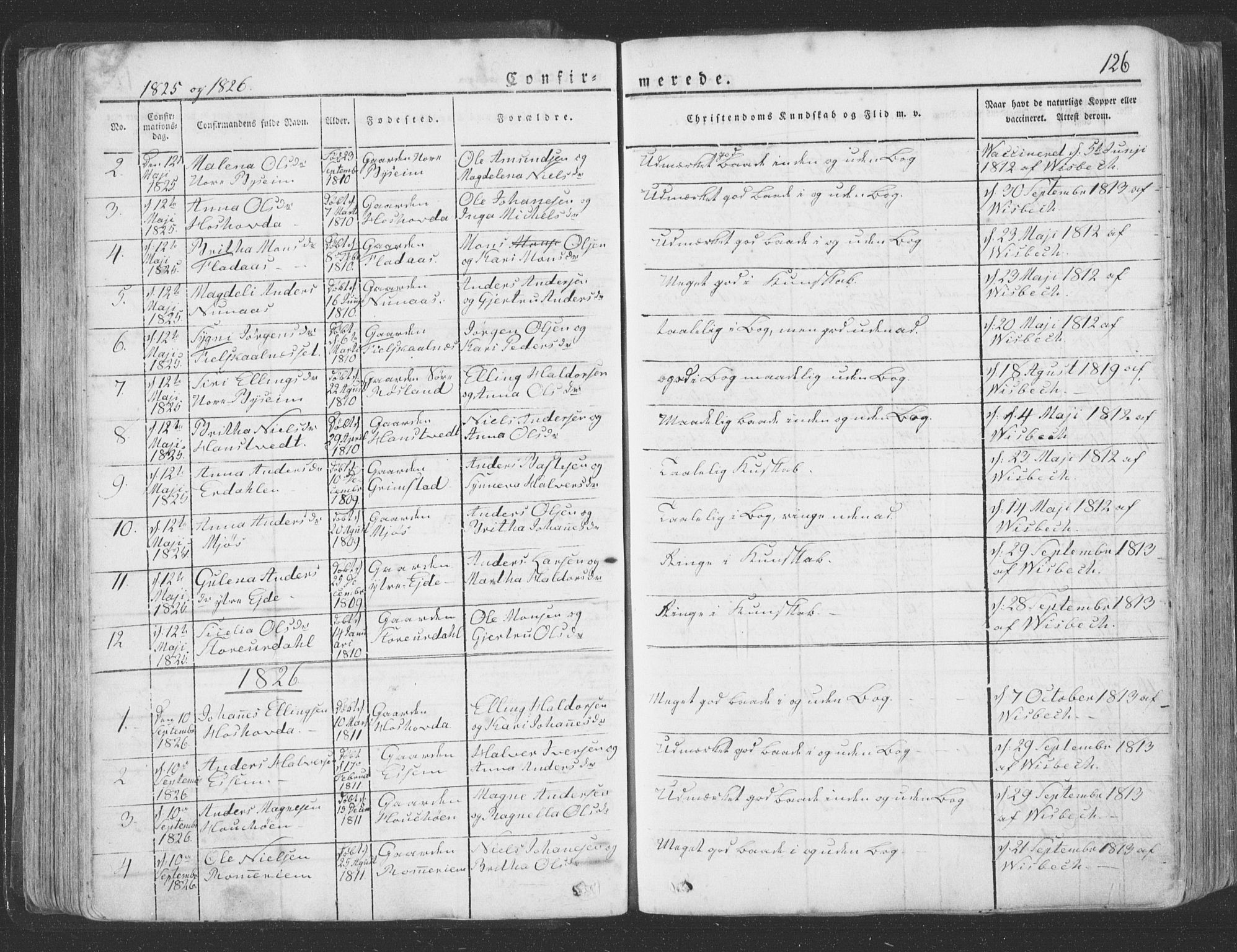 Hosanger sokneprestembete, AV/SAB-A-75801/H/Haa: Parish register (official) no. A 6, 1824-1835, p. 126