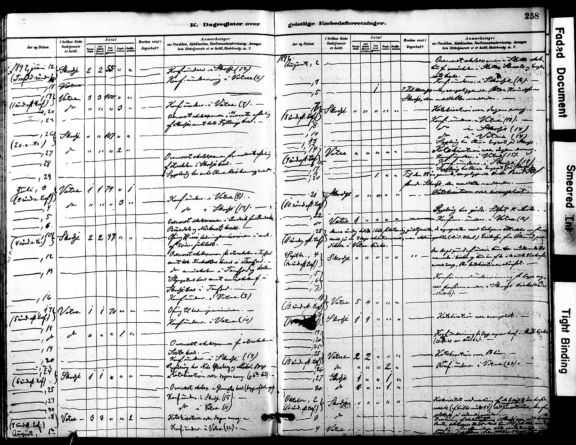 Ministerialprotokoller, klokkerbøker og fødselsregistre - Møre og Romsdal, AV/SAT-A-1454/525/L0374: Parish register (official) no. 525A04, 1880-1899, p. 258