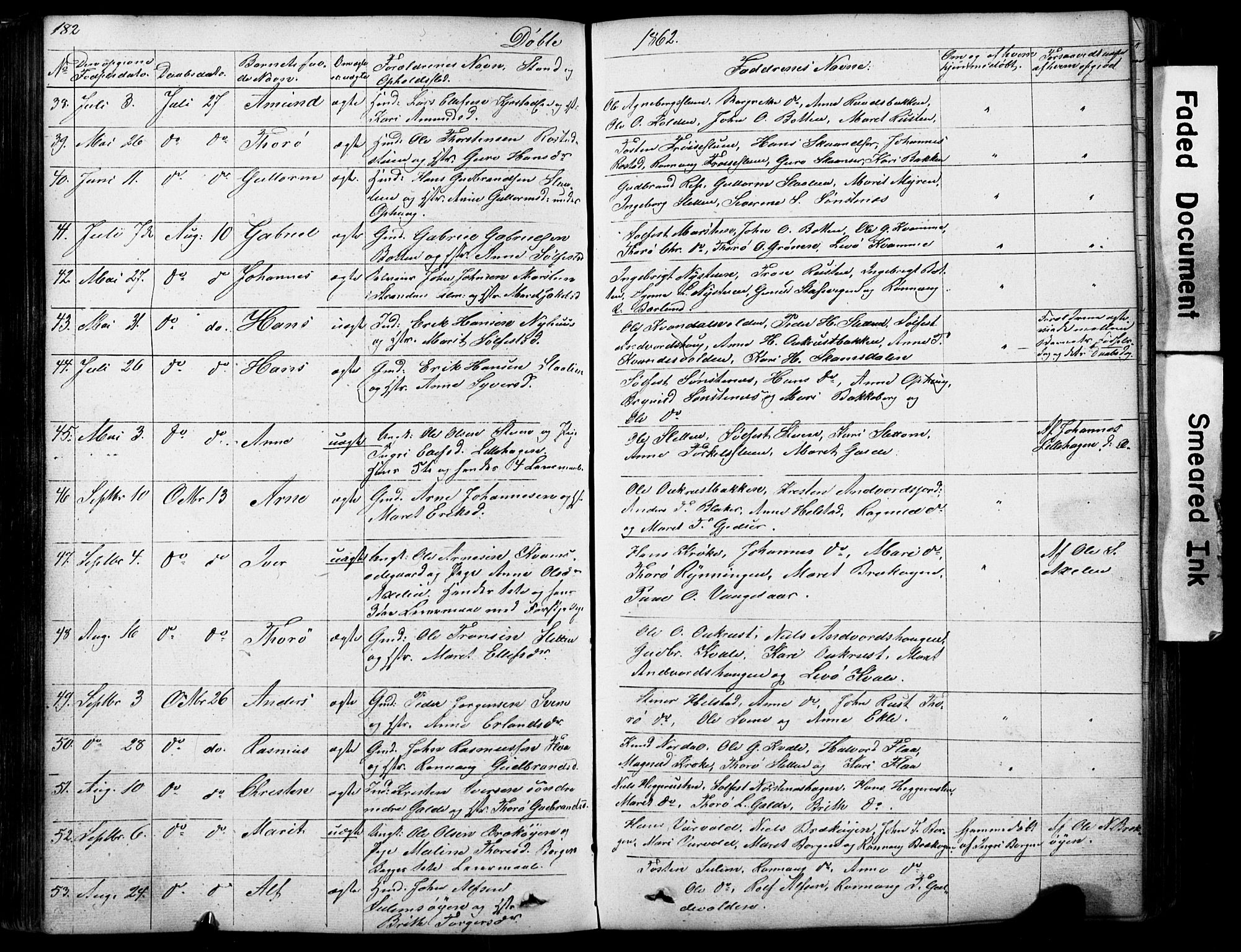 Lom prestekontor, SAH/PREST-070/L/L0012: Parish register (copy) no. 12, 1845-1873, p. 182-183