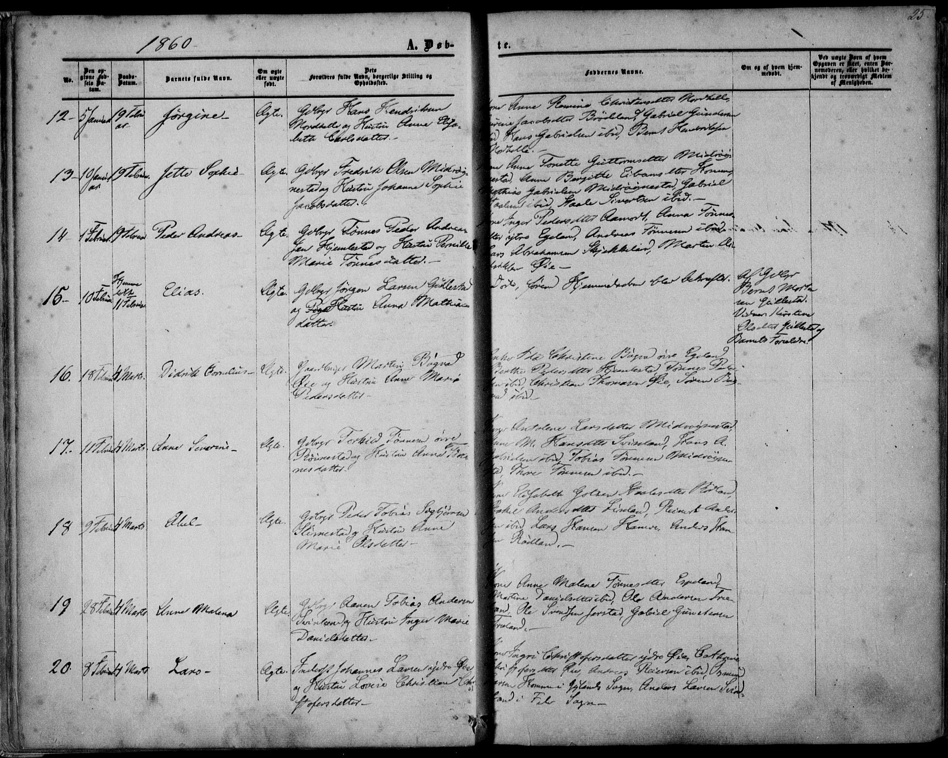 Kvinesdal sokneprestkontor, AV/SAK-1111-0026/F/Fa/Fab/L0006: Parish register (official) no. A 6, 1857-1869, p. 25