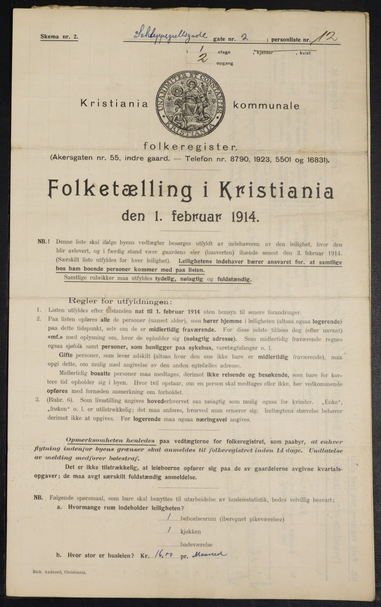 OBA, Municipal Census 1914 for Kristiania, 1914, p. 89424