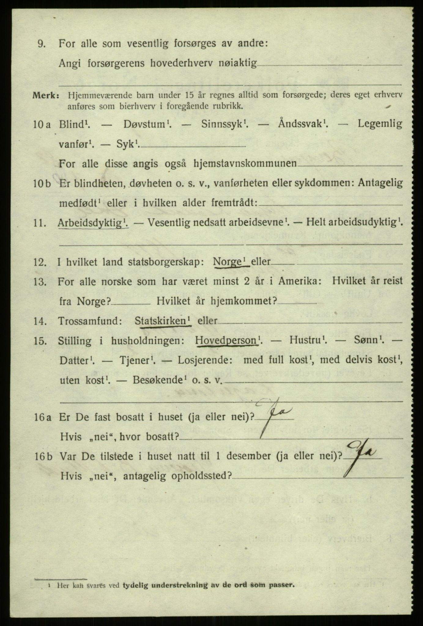 SAB, 1920 census for Bergen, 1920, p. 153125