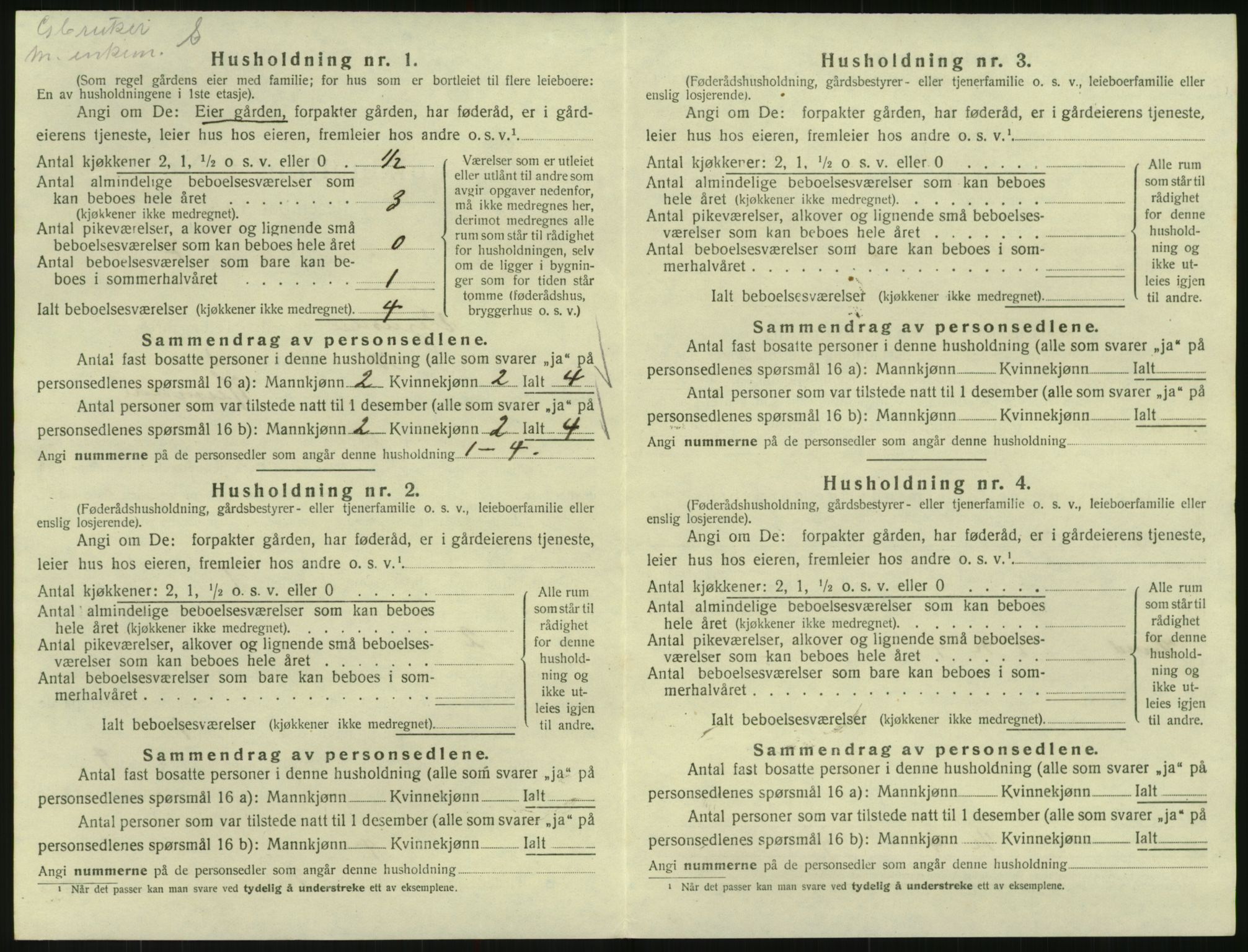 SAK, 1920 census for Vegusdal, 1920, p. 336