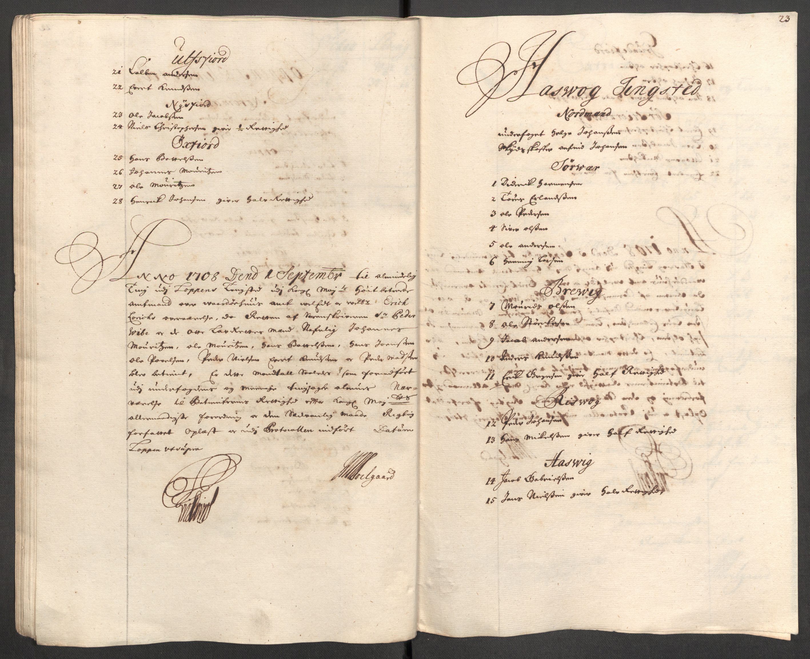 Rentekammeret inntil 1814, Reviderte regnskaper, Fogderegnskap, AV/RA-EA-4092/R69/L4854: Fogderegnskap Finnmark/Vardøhus, 1707-1708, p. 150