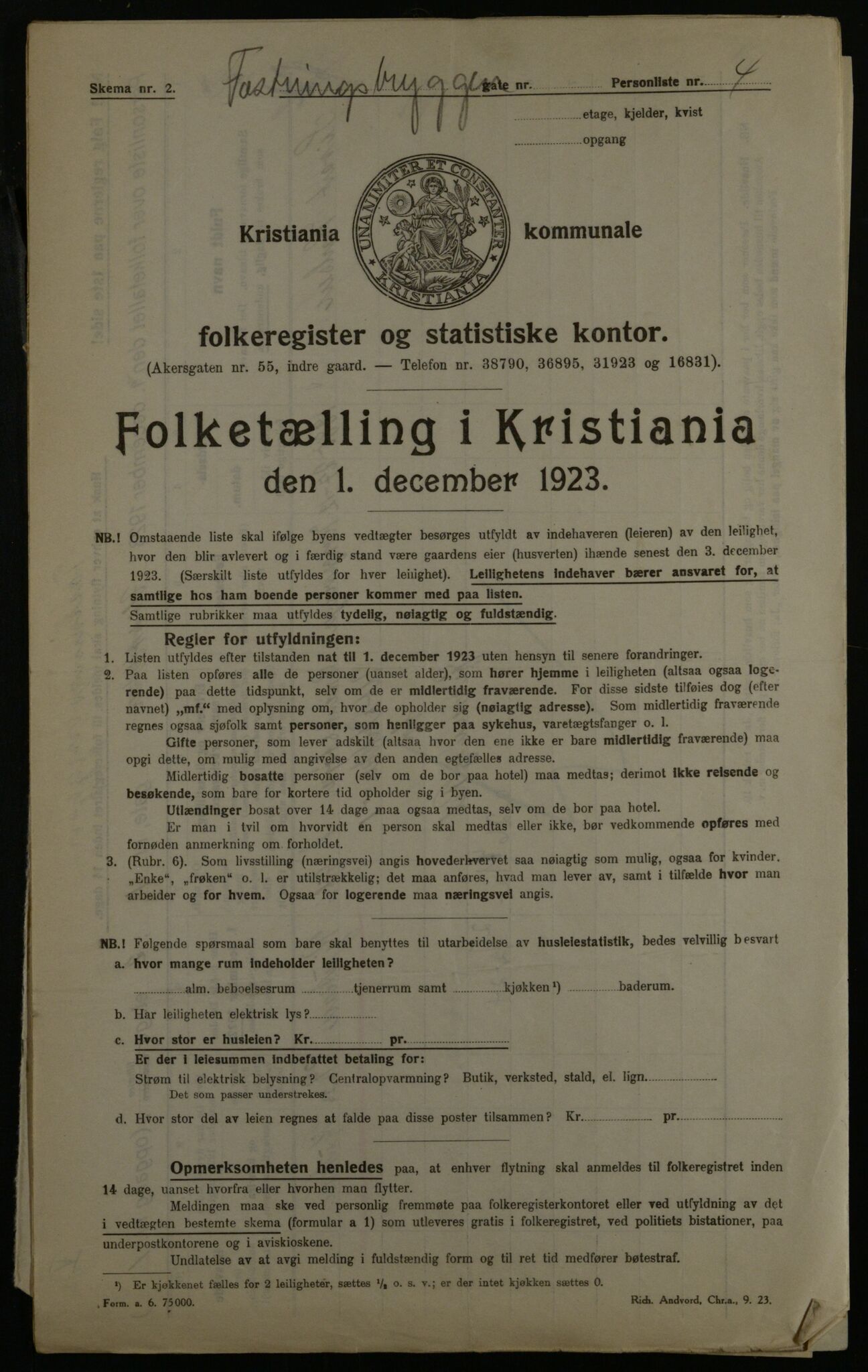 OBA, Municipal Census 1923 for Kristiania, 1923, p. 27267