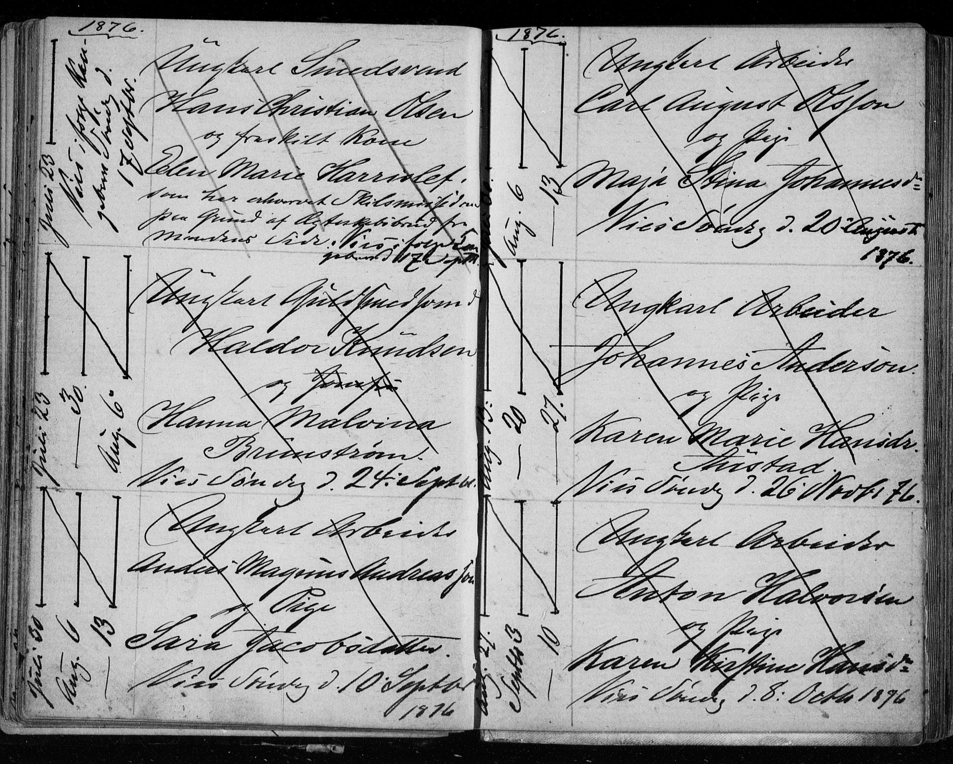Bragernes kirkebøker, AV/SAKO-A-6/H/Ha/L0006: Banns register no. 6, 1873-1896