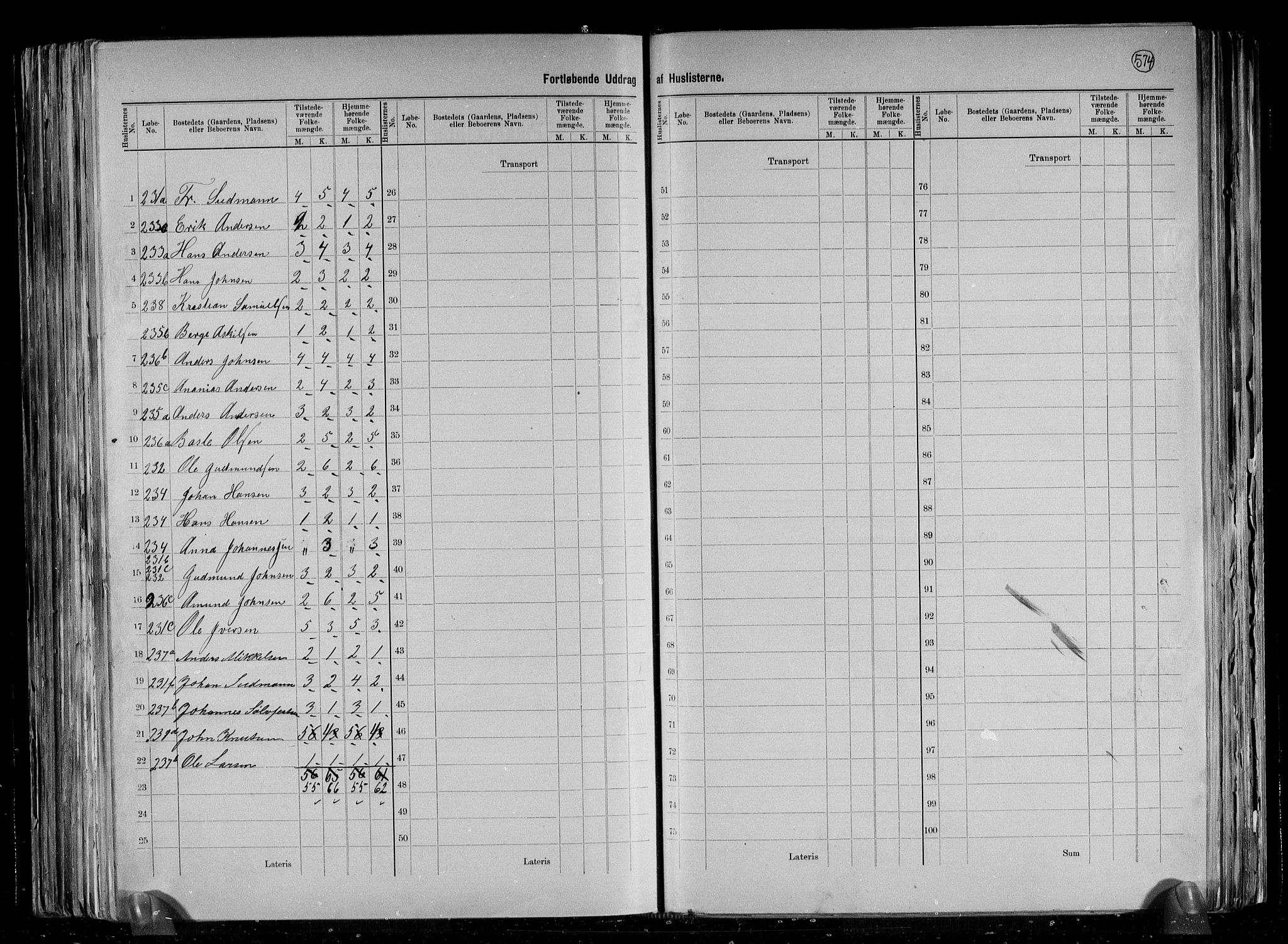 RA, 1891 census for 1254 Hamre, 1891, p. 8