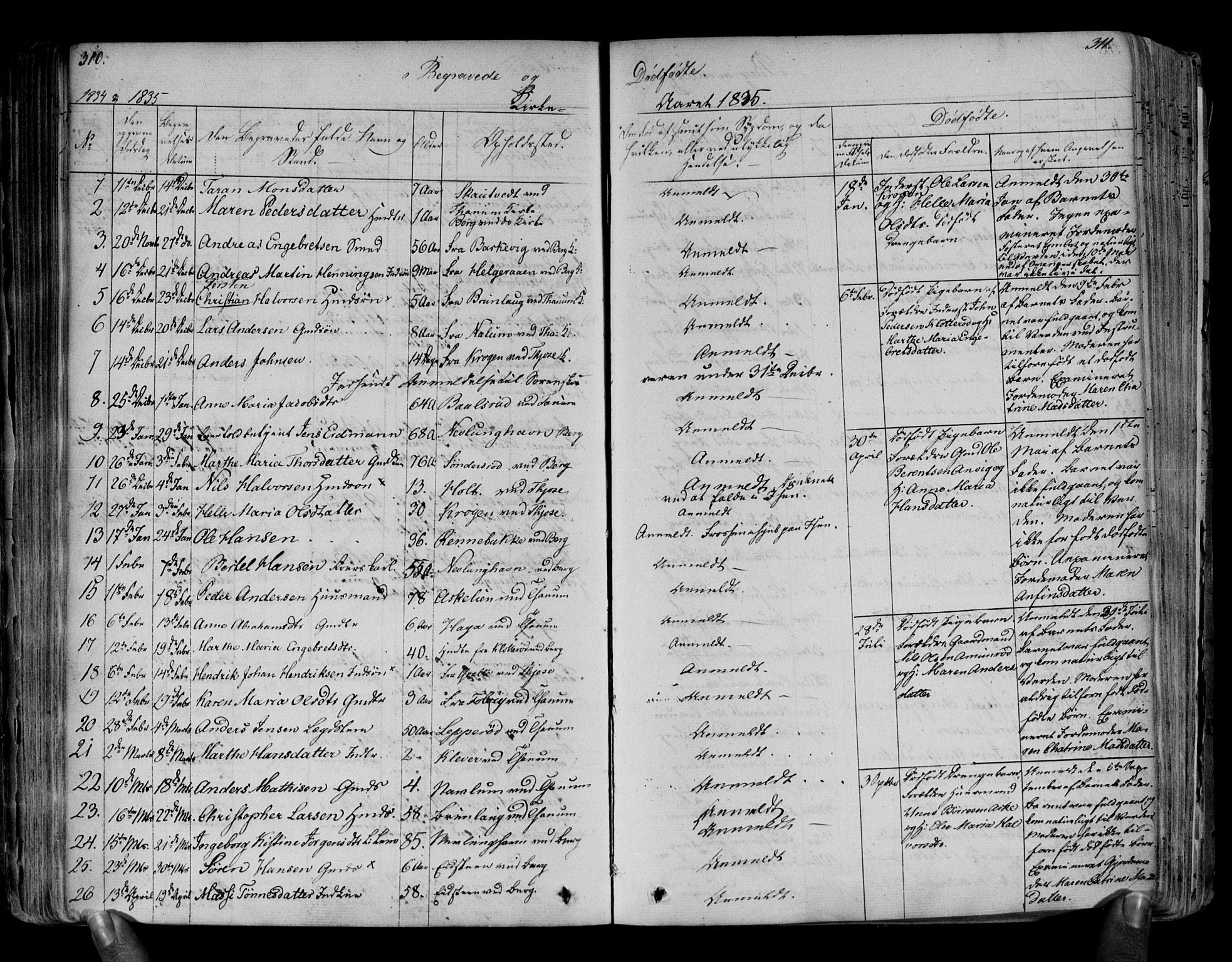 Brunlanes kirkebøker, SAKO/A-342/F/Fa/L0003: Parish register (official) no. I 3, 1834-1845, p. 310-311