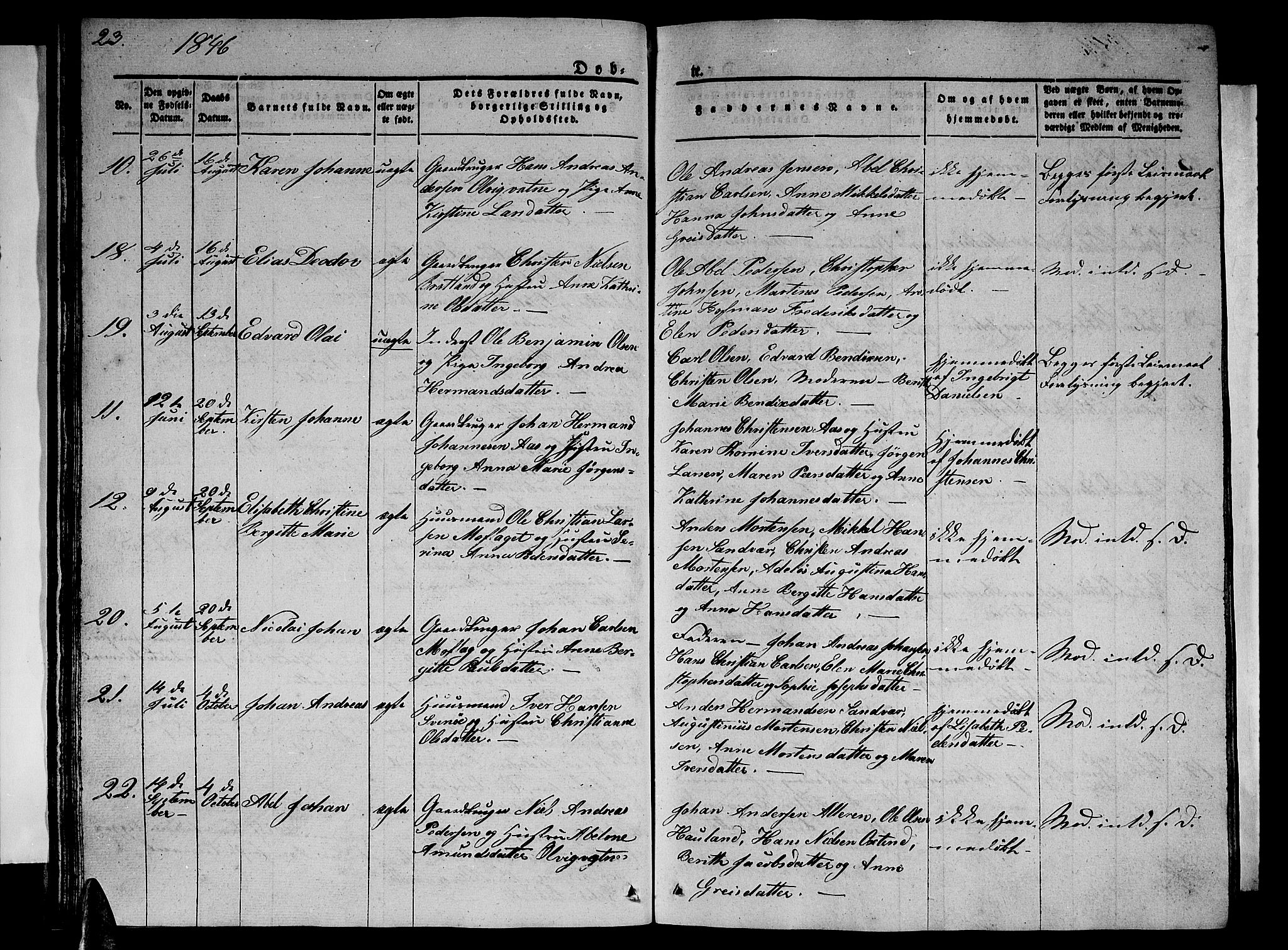 Ministerialprotokoller, klokkerbøker og fødselsregistre - Nordland, SAT/A-1459/839/L0572: Parish register (copy) no. 839C02, 1841-1873, p. 23