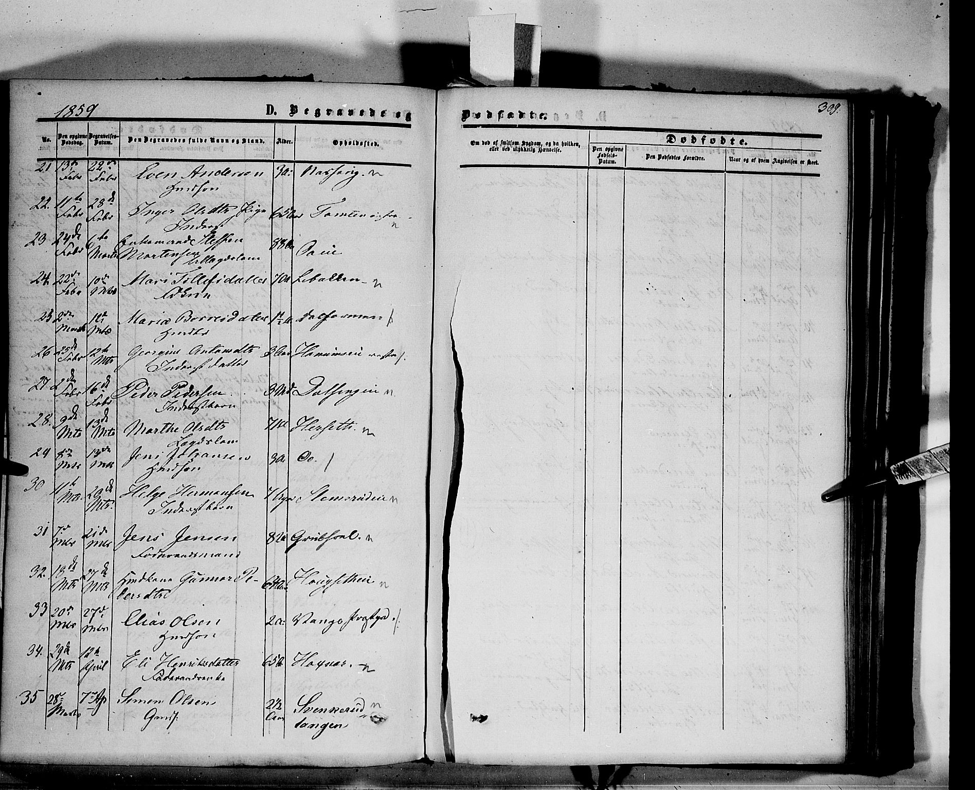 Vang prestekontor, Hedmark, AV/SAH-PREST-008/H/Ha/Haa/L0012: Parish register (official) no. 12, 1855-1870, p. 309