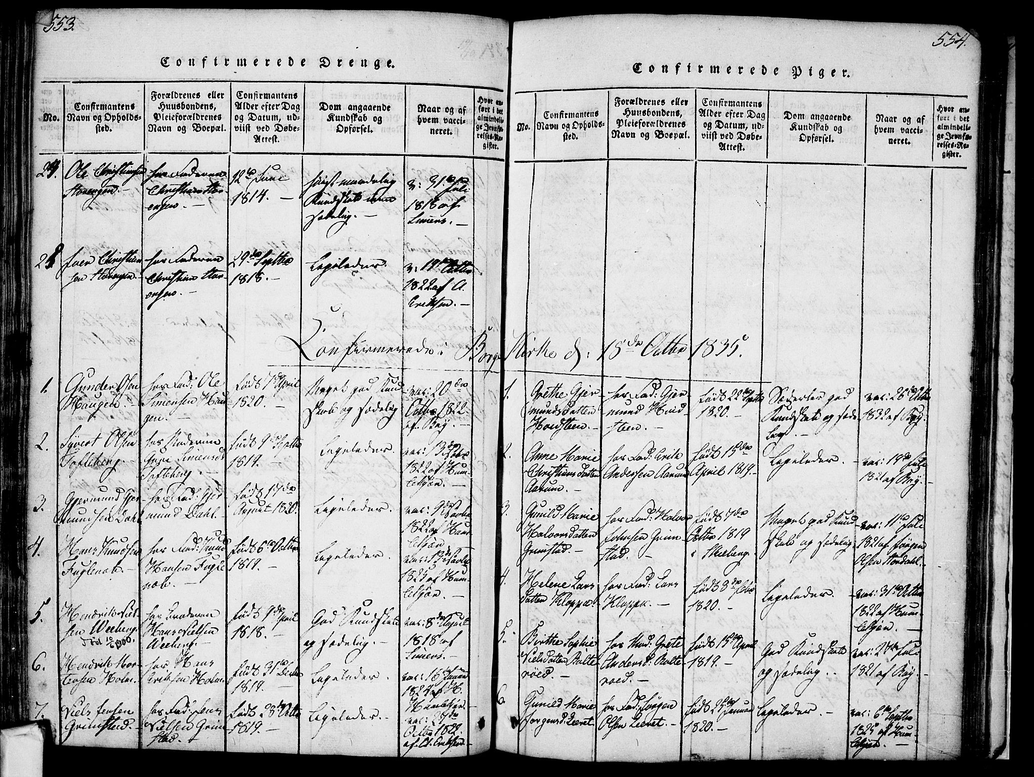 Borge prestekontor Kirkebøker, AV/SAO-A-10903/F/Fa/L0003: Parish register (official) no. I 3, 1815-1836, p. 553-554