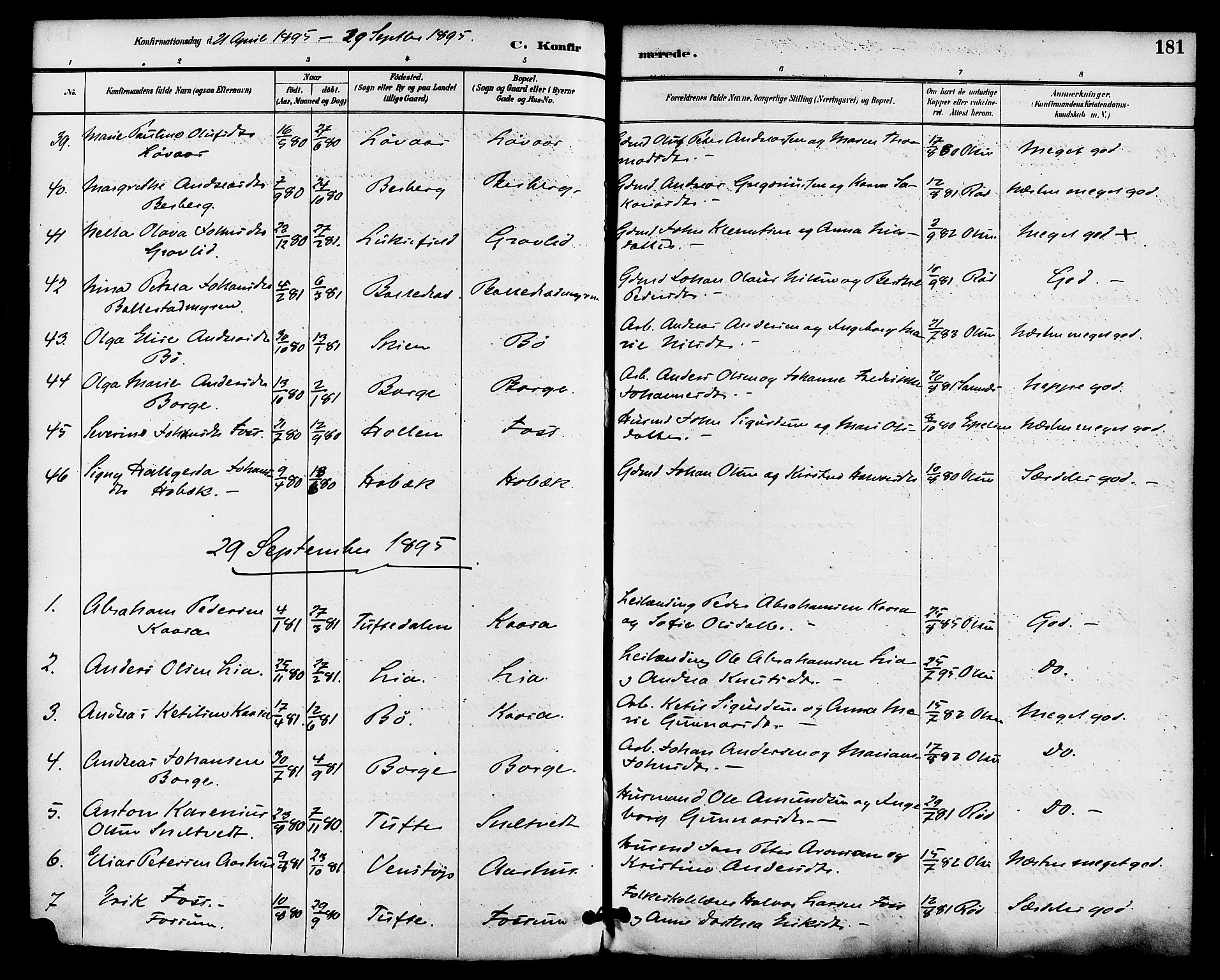 Gjerpen kirkebøker, SAKO/A-265/F/Fa/L0010: Parish register (official) no. I 10, 1886-1895, p. 181