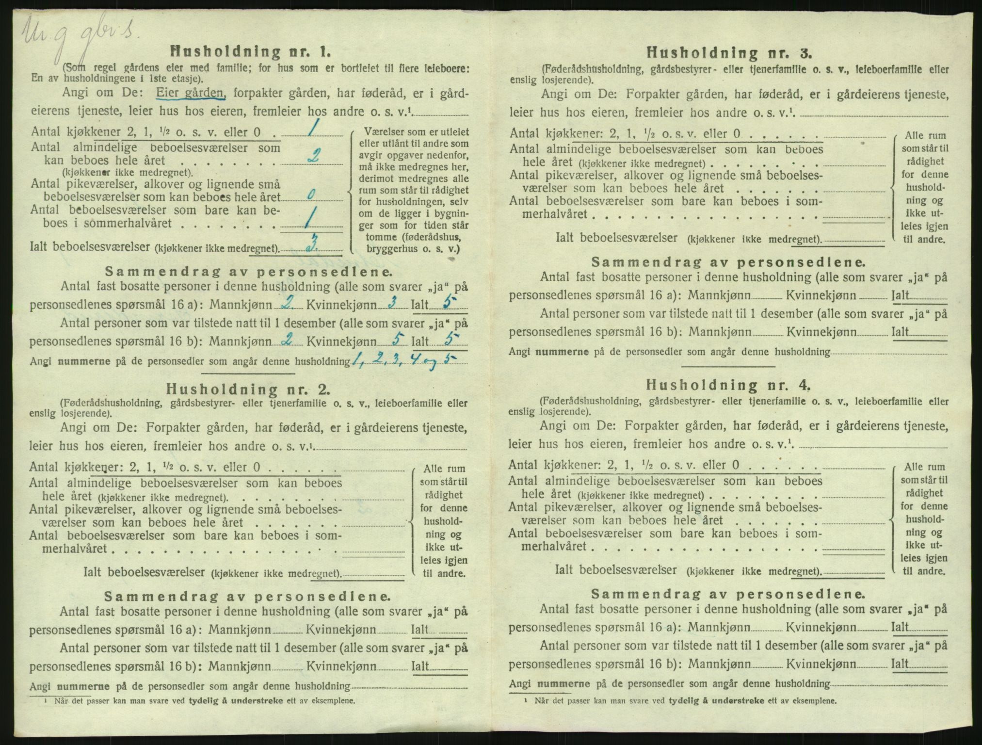 SAH, 1920 census for Etnedal, 1920, p. 47