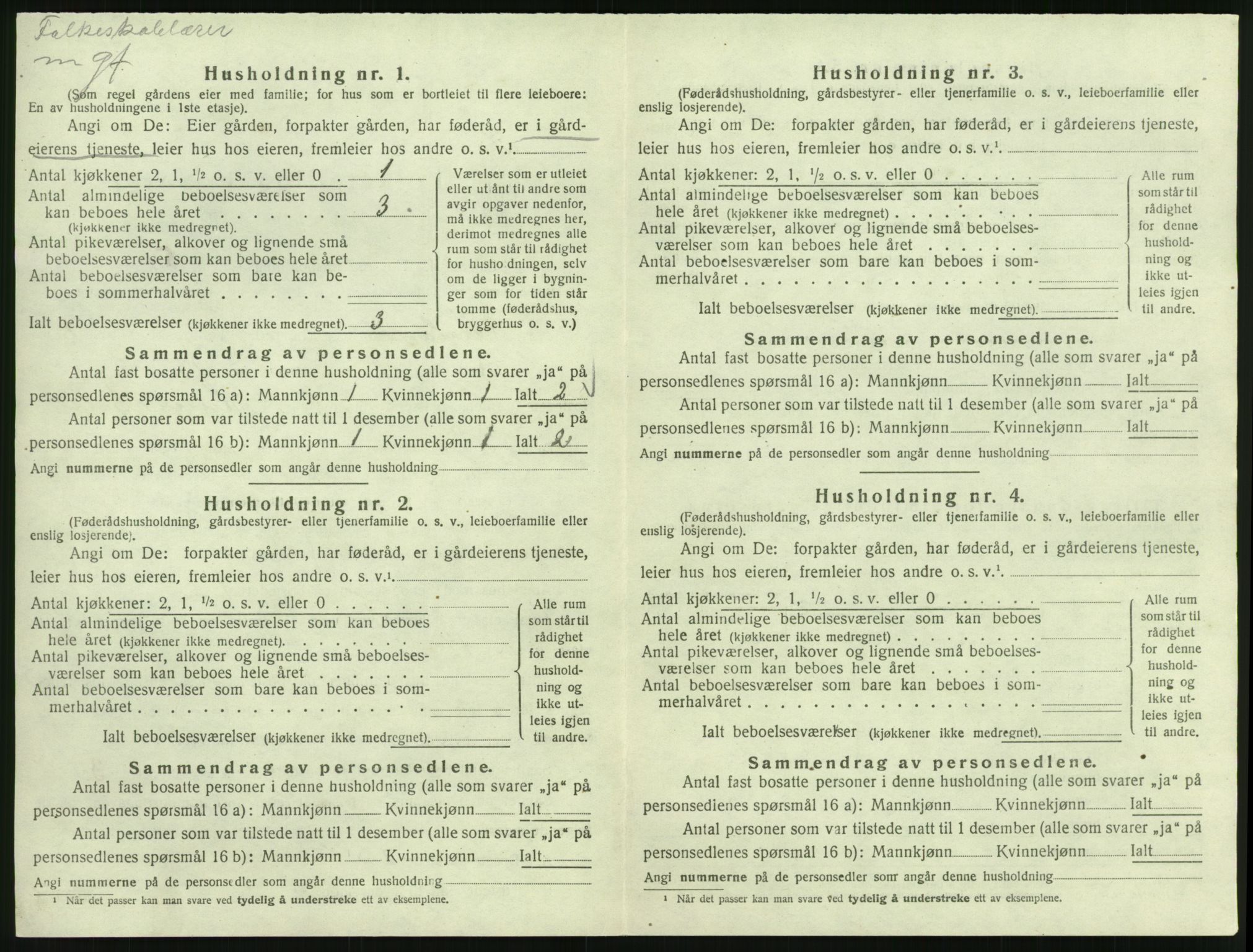 SAK, 1920 census for Froland, 1920, p. 316