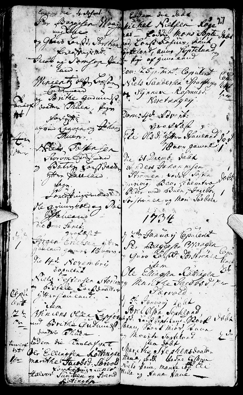 Os sokneprestembete, AV/SAB-A-99929: Parish register (official) no. A 2, 1723-1758, p. 27