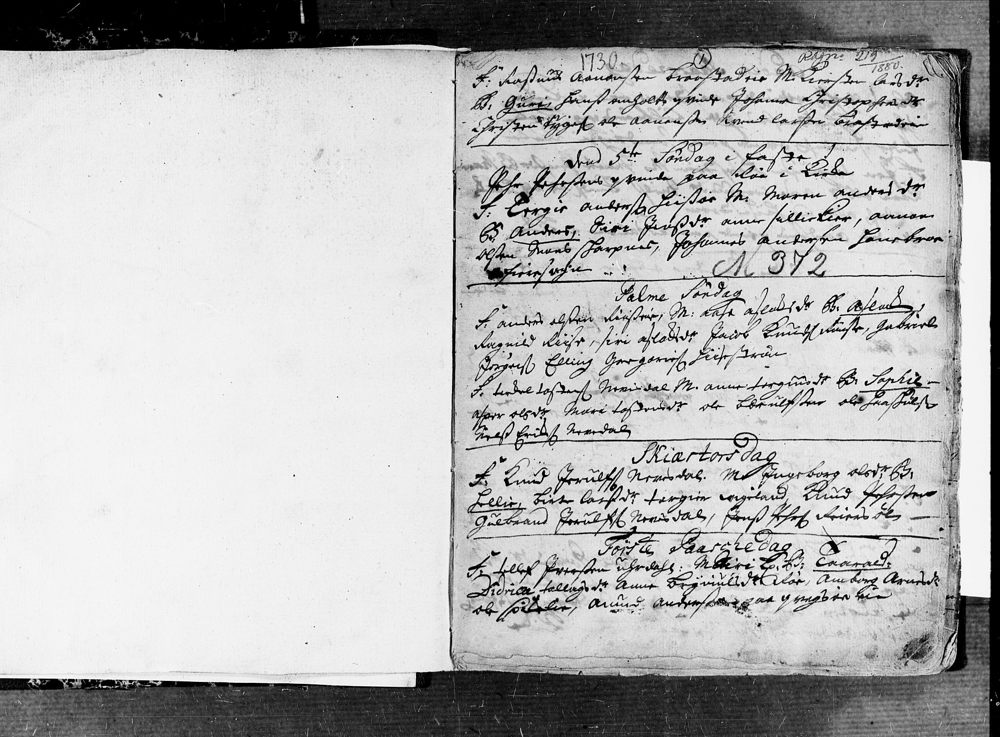 Øyestad sokneprestkontor, SAK/1111-0049/F/Fa/L0004: Parish register (official) no. A 4, 1730-1750, p. 1