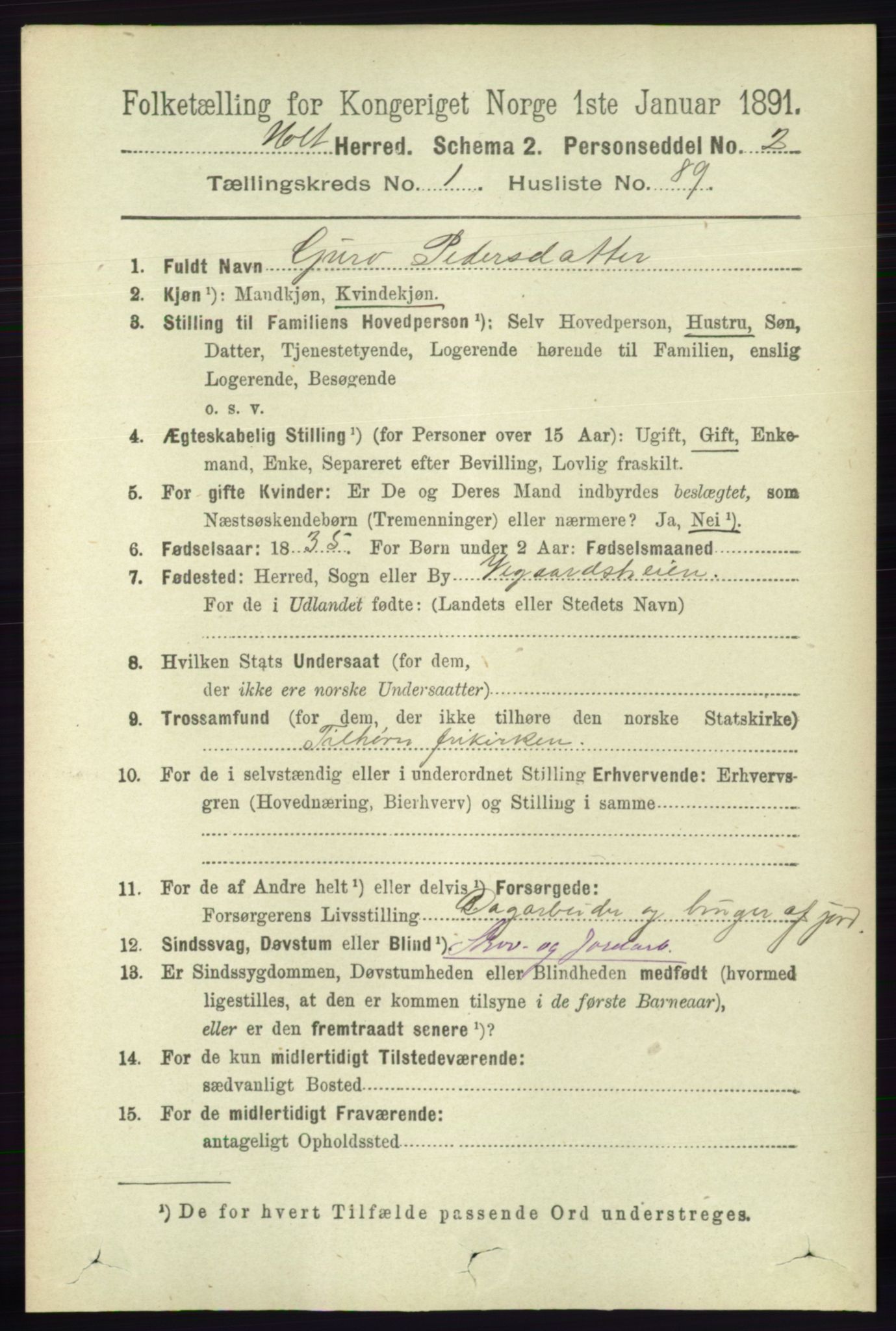 RA, 1891 census for 0914 Holt, 1891, p. 601