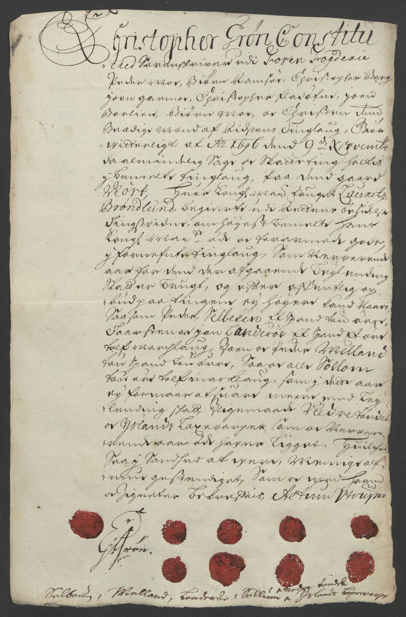 Rentekammeret inntil 1814, Reviderte regnskaper, Fogderegnskap, AV/RA-EA-4092/R57/L3851: Fogderegnskap Fosen, 1695-1696, p. 291