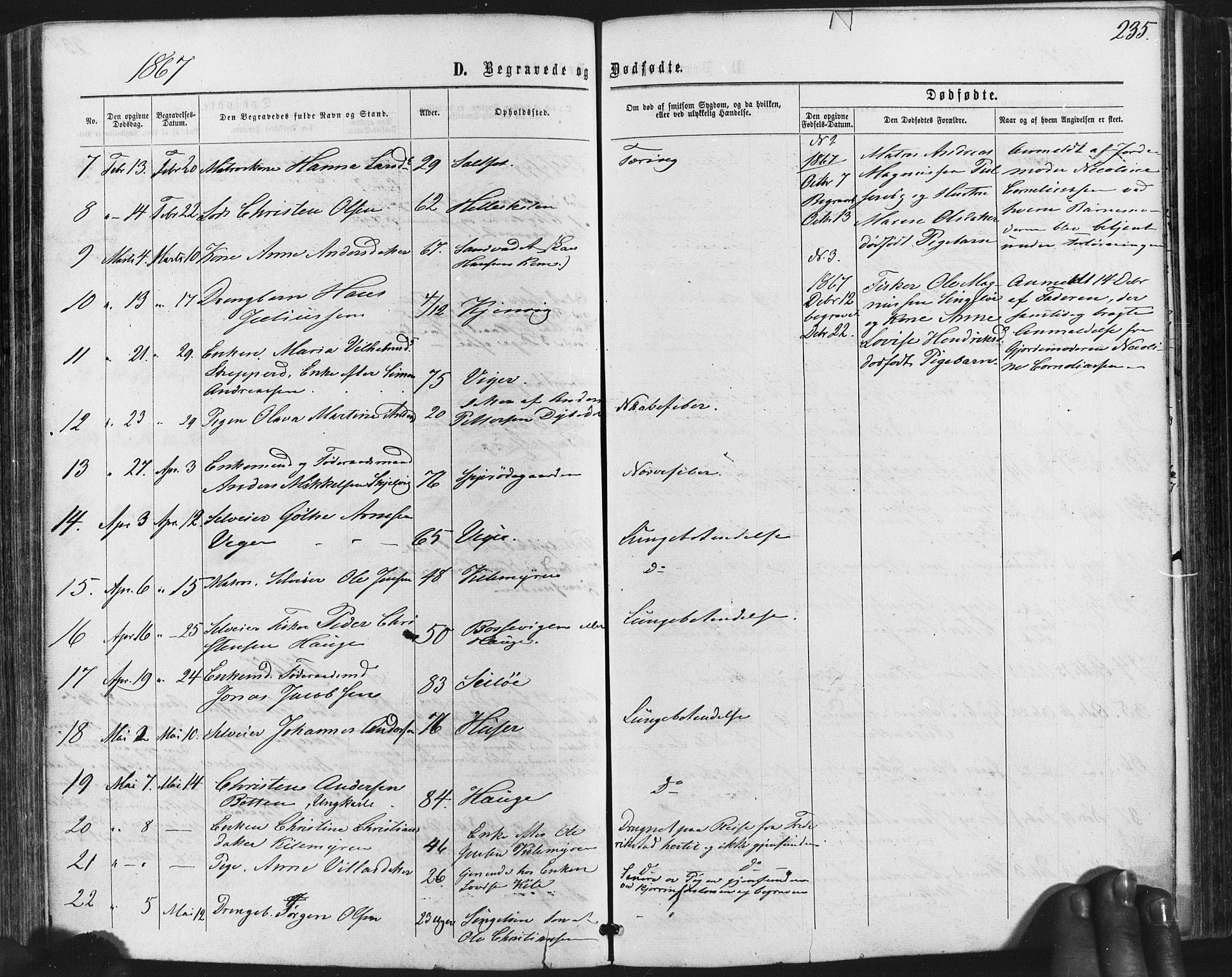 Hvaler prestekontor Kirkebøker, SAO/A-2001/F/Fa/L0007: Parish register (official) no. I 7, 1864-1878, p. 235