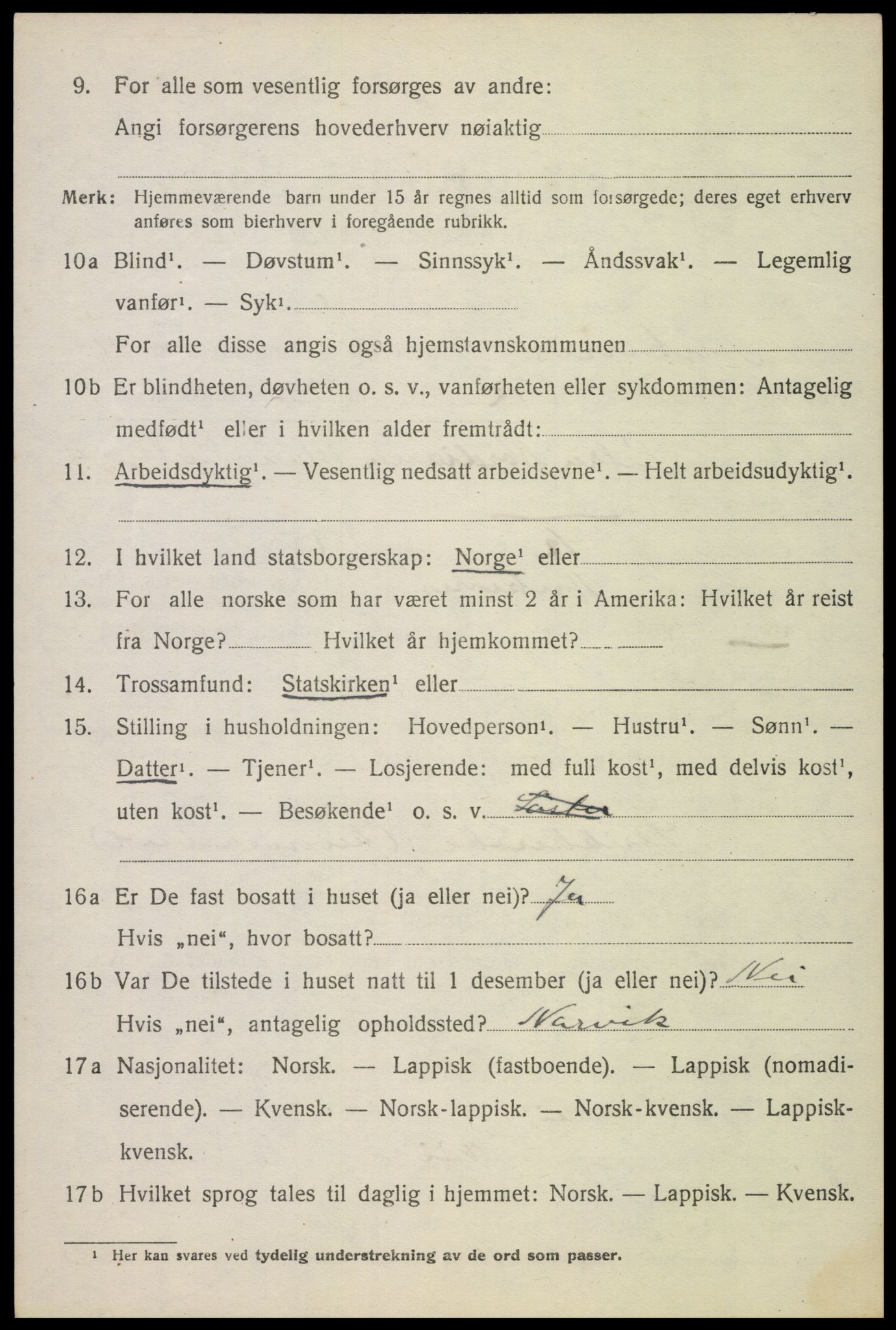 SAT, 1920 census for Ankenes, 1920, p. 7008