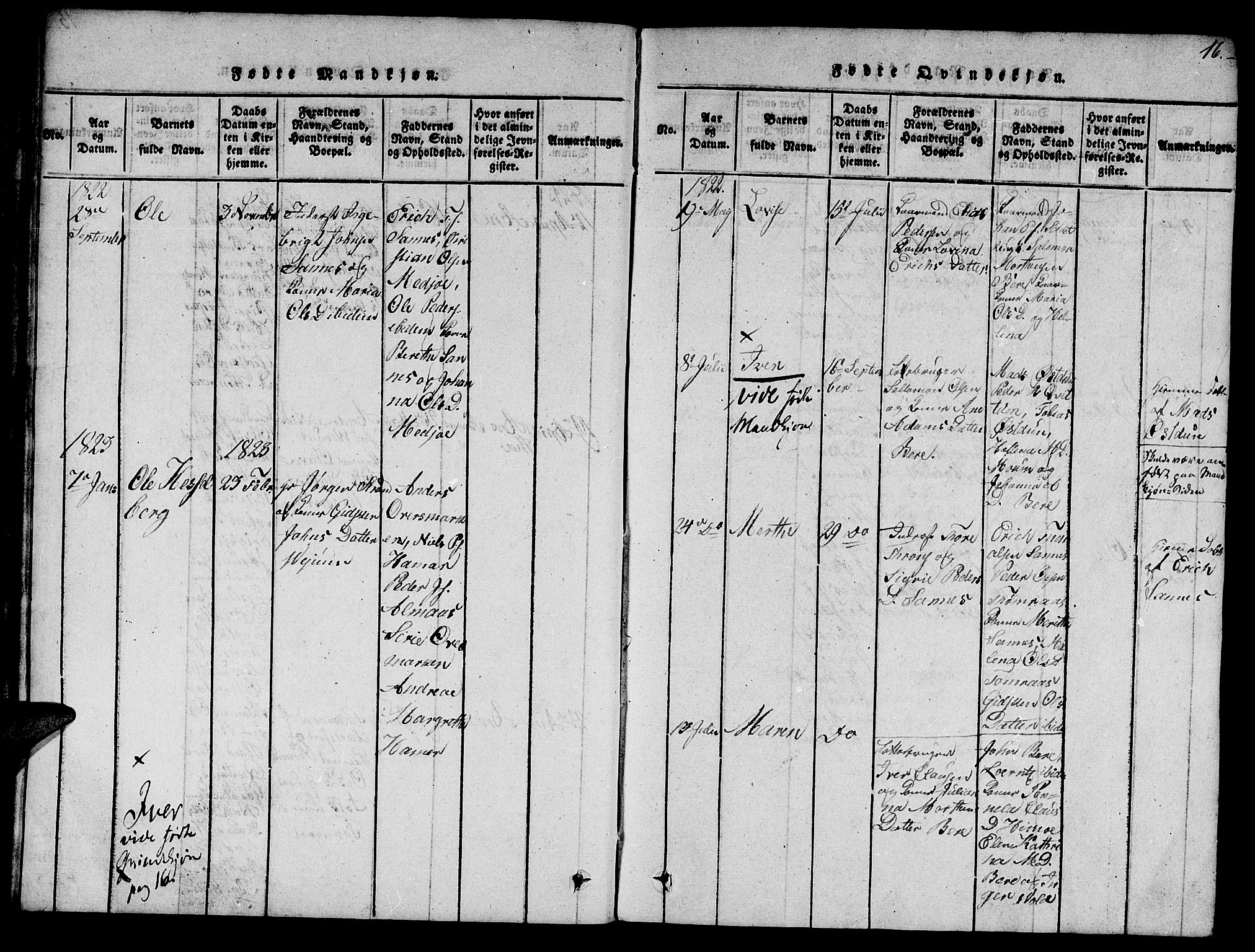 Ministerialprotokoller, klokkerbøker og fødselsregistre - Nord-Trøndelag, SAT/A-1458/758/L0521: Parish register (copy) no. 758C01, 1816-1825, p. 16