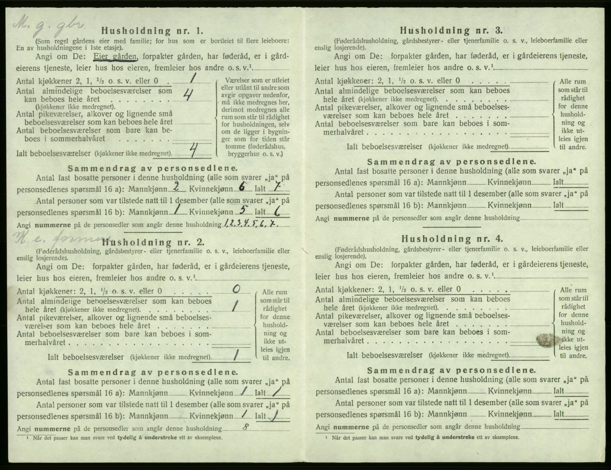 SAB, 1920 census for Jondal, 1920, p. 303