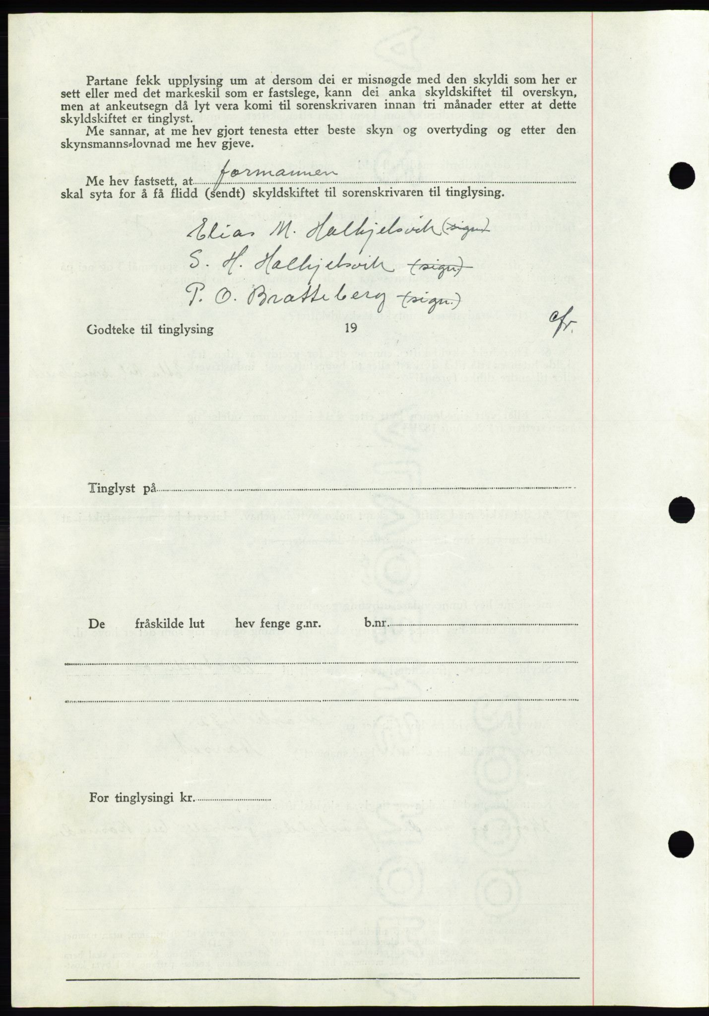 Søre Sunnmøre sorenskriveri, AV/SAT-A-4122/1/2/2C/L0070: Mortgage book no. 64, 1940-1941, Diary no: : 464/1940