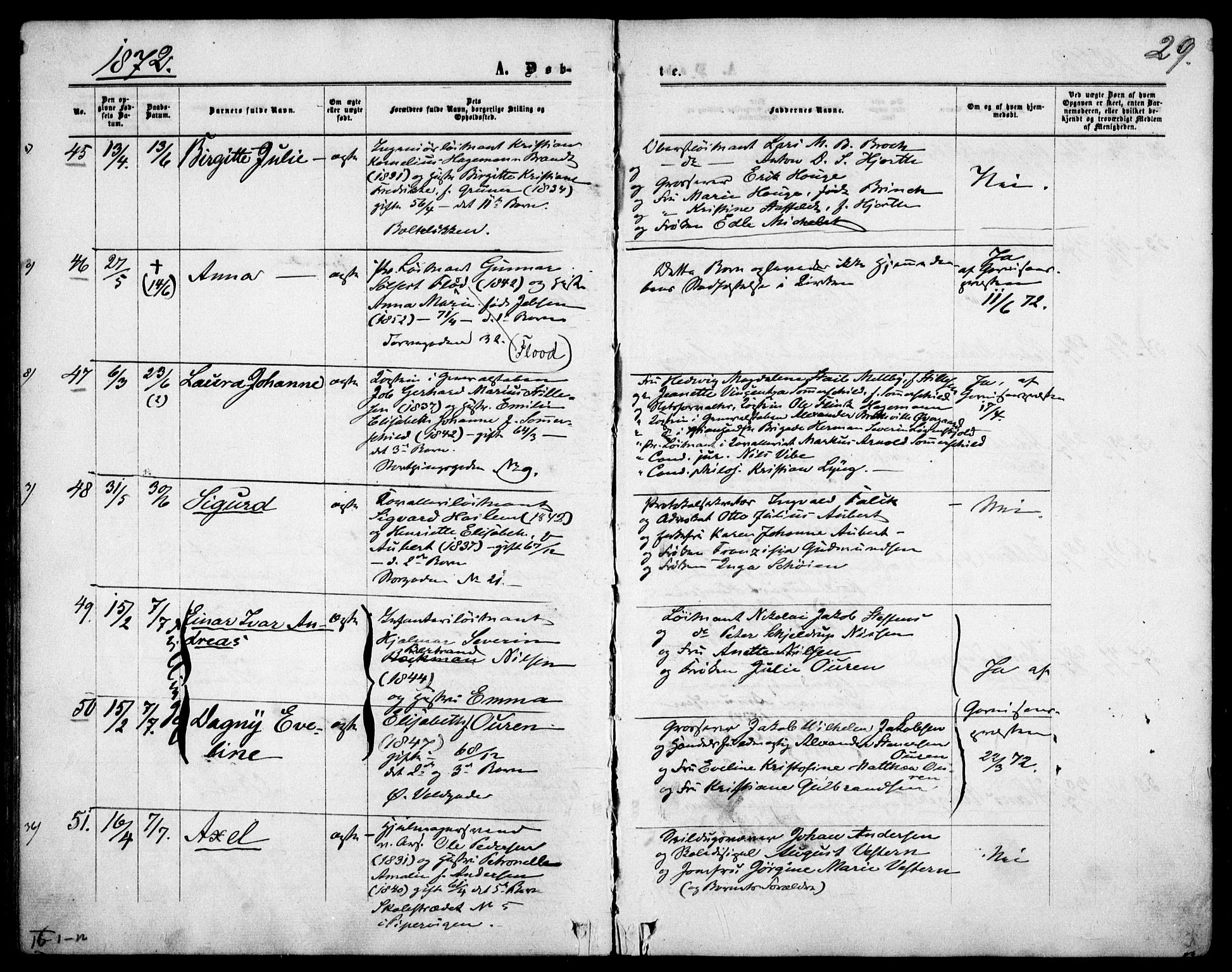 Garnisonsmenigheten Kirkebøker, AV/SAO-A-10846/F/Fa/L0011: Parish register (official) no. 11, 1870-1880, p. 29