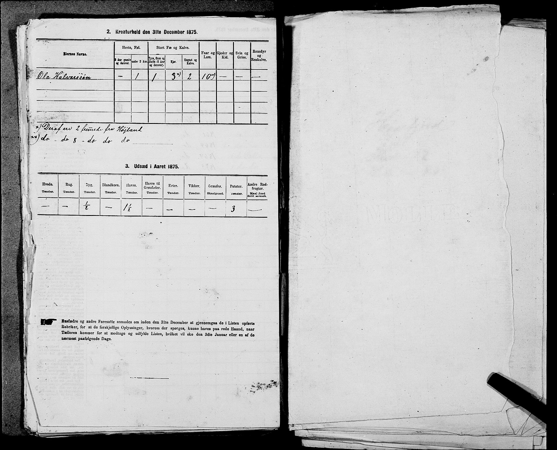 SAST, 1875 census for 1128P Høgsfjord, 1875, p. 1005