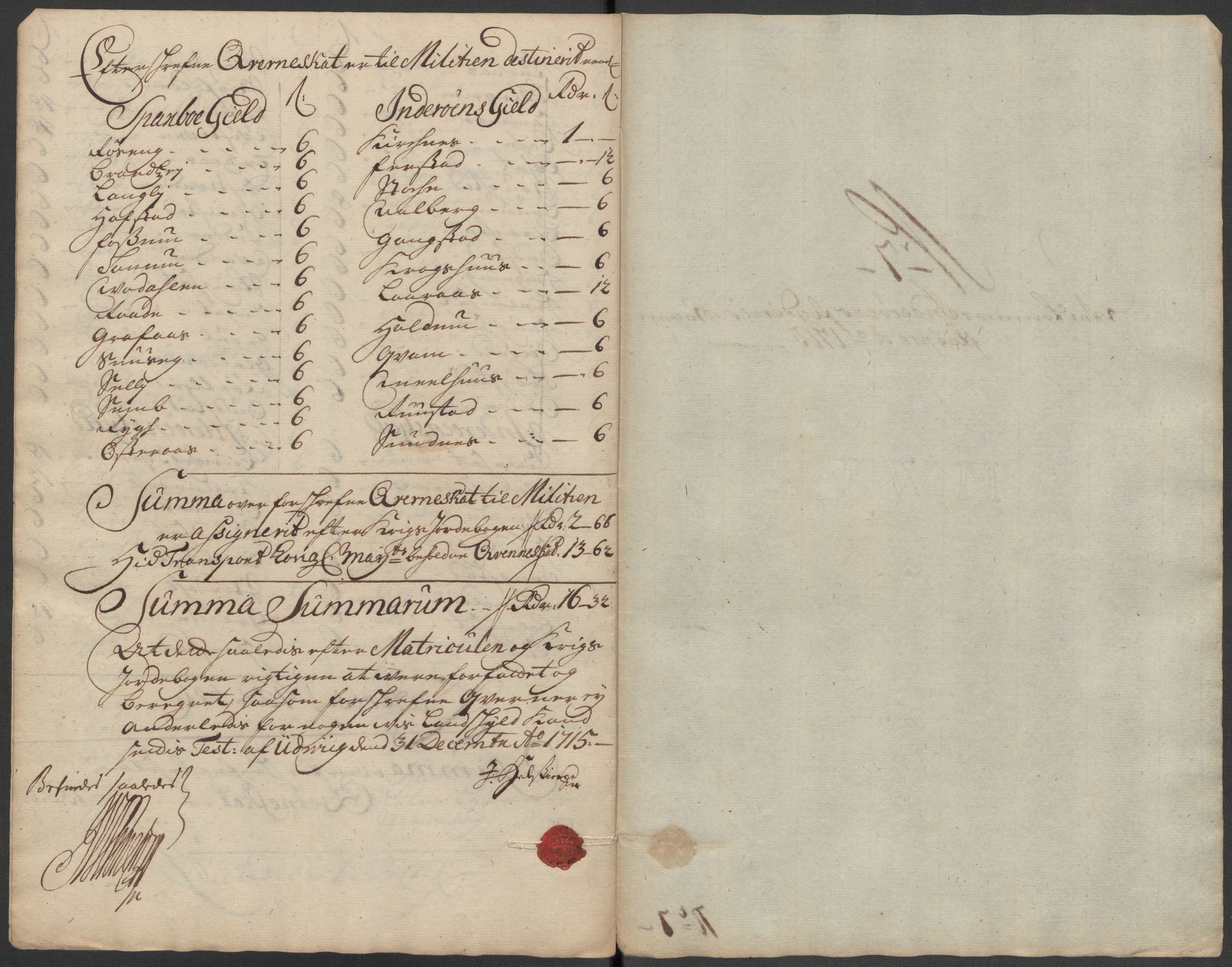 Rentekammeret inntil 1814, Reviderte regnskaper, Fogderegnskap, RA/EA-4092/R63/L4323: Fogderegnskap Inderøy, 1715, p. 176