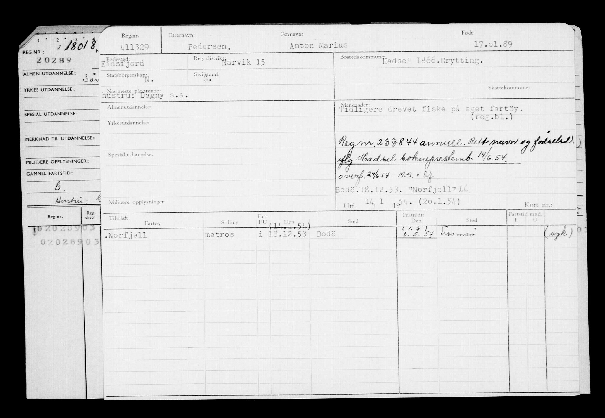 Direktoratet for sjømenn, AV/RA-S-3545/G/Gb/L0006: Hovedkort, 1889, p. 19