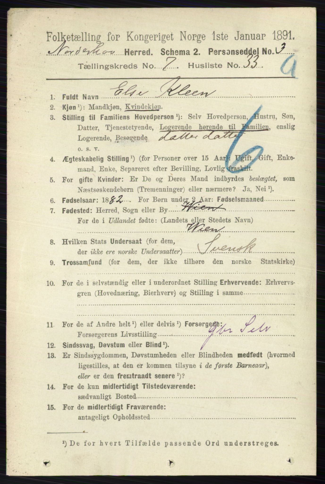 RA, 1891 census for 0613 Norderhov, 1891, p. 4672