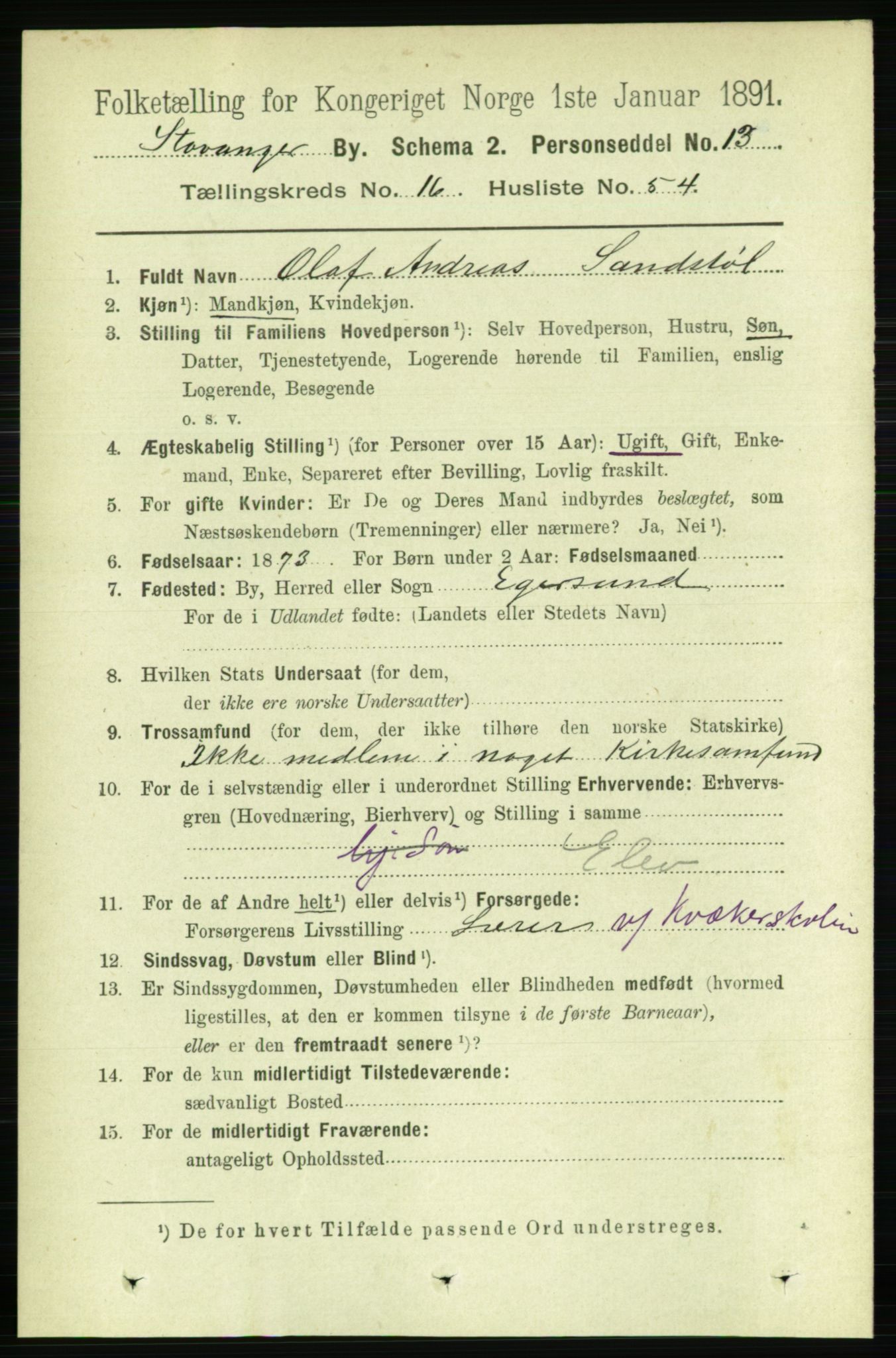 RA, 1891 census for 1103 Stavanger, 1891, p. 19362