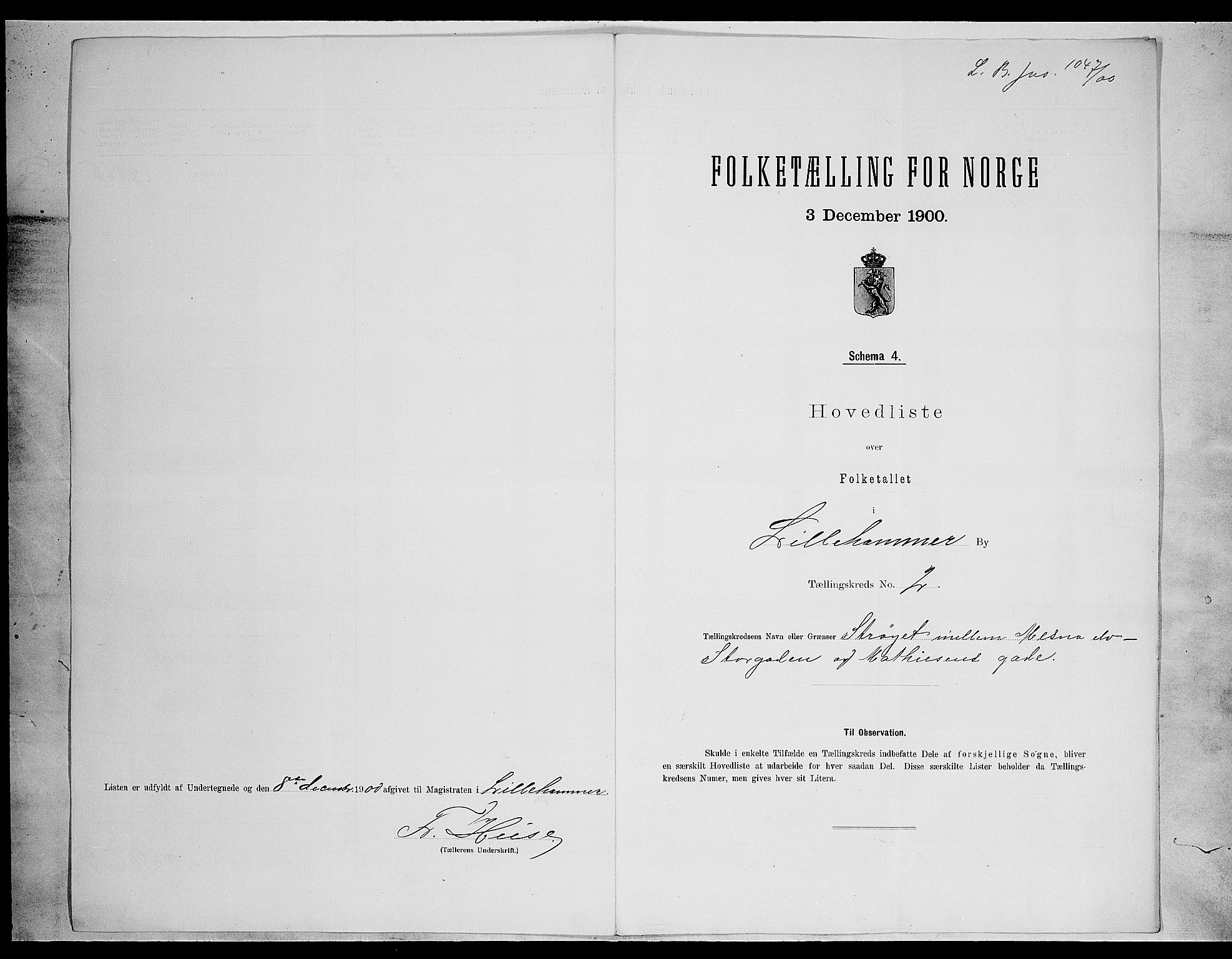 SAH, 1900 census for Lillehammer, 1900, p. 15