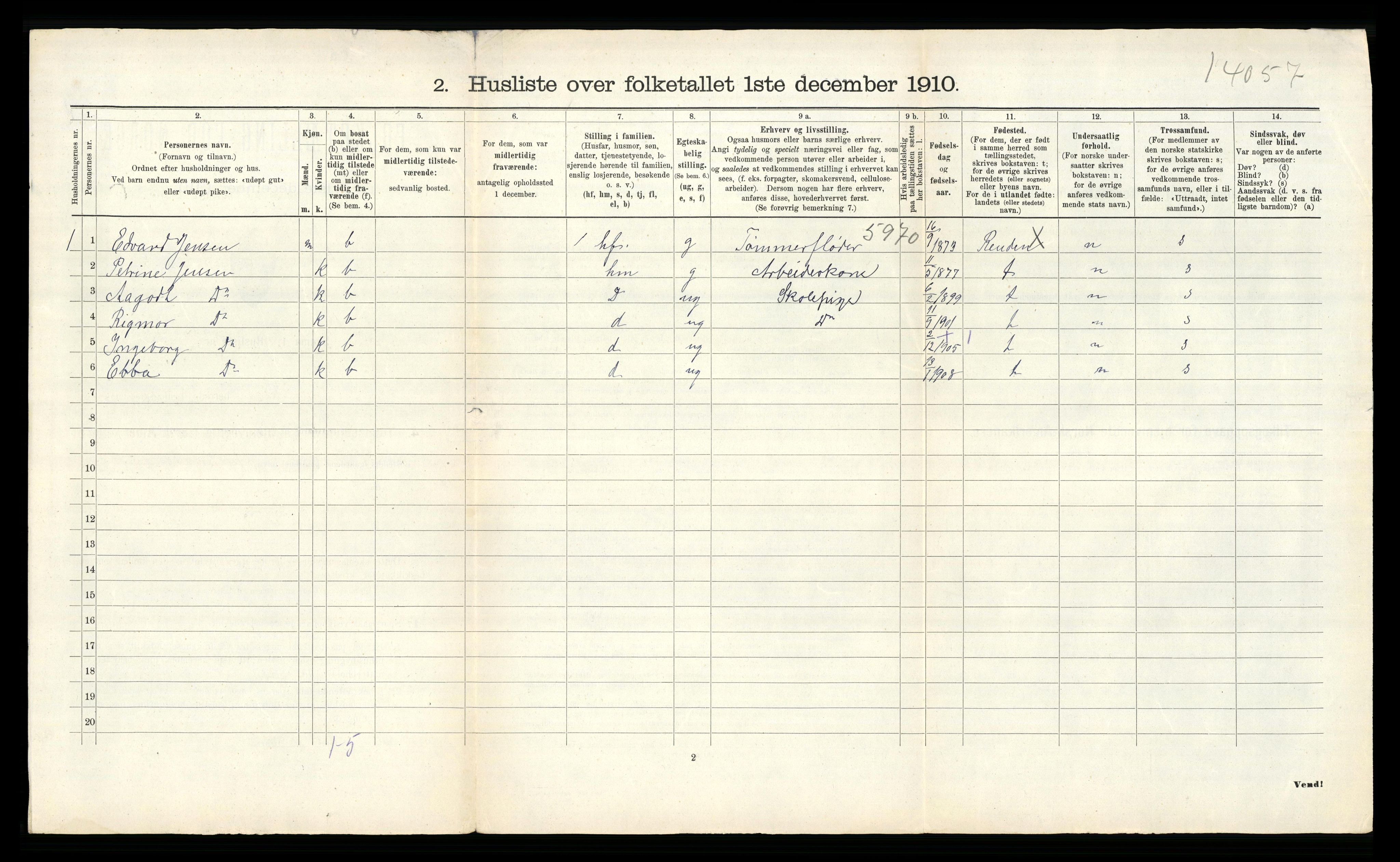 RA, 1910 census for Hisøy, 1910, p. 38