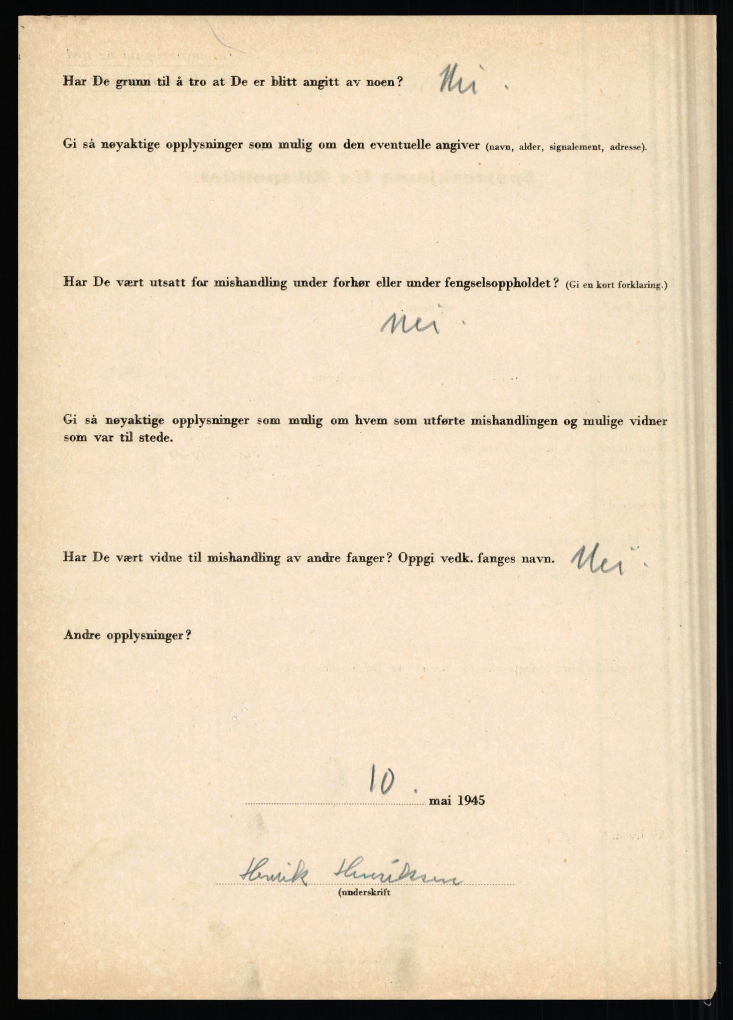 Rikspolitisjefen, AV/RA-S-1560/L/L0007: Heen, Erik C. - Iversen, Trygve, 1940-1945, p. 64