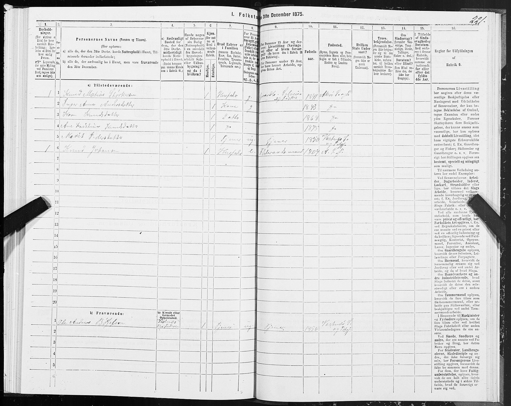 SAT, 1875 census for 1545P Aukra, 1875, p. 2221