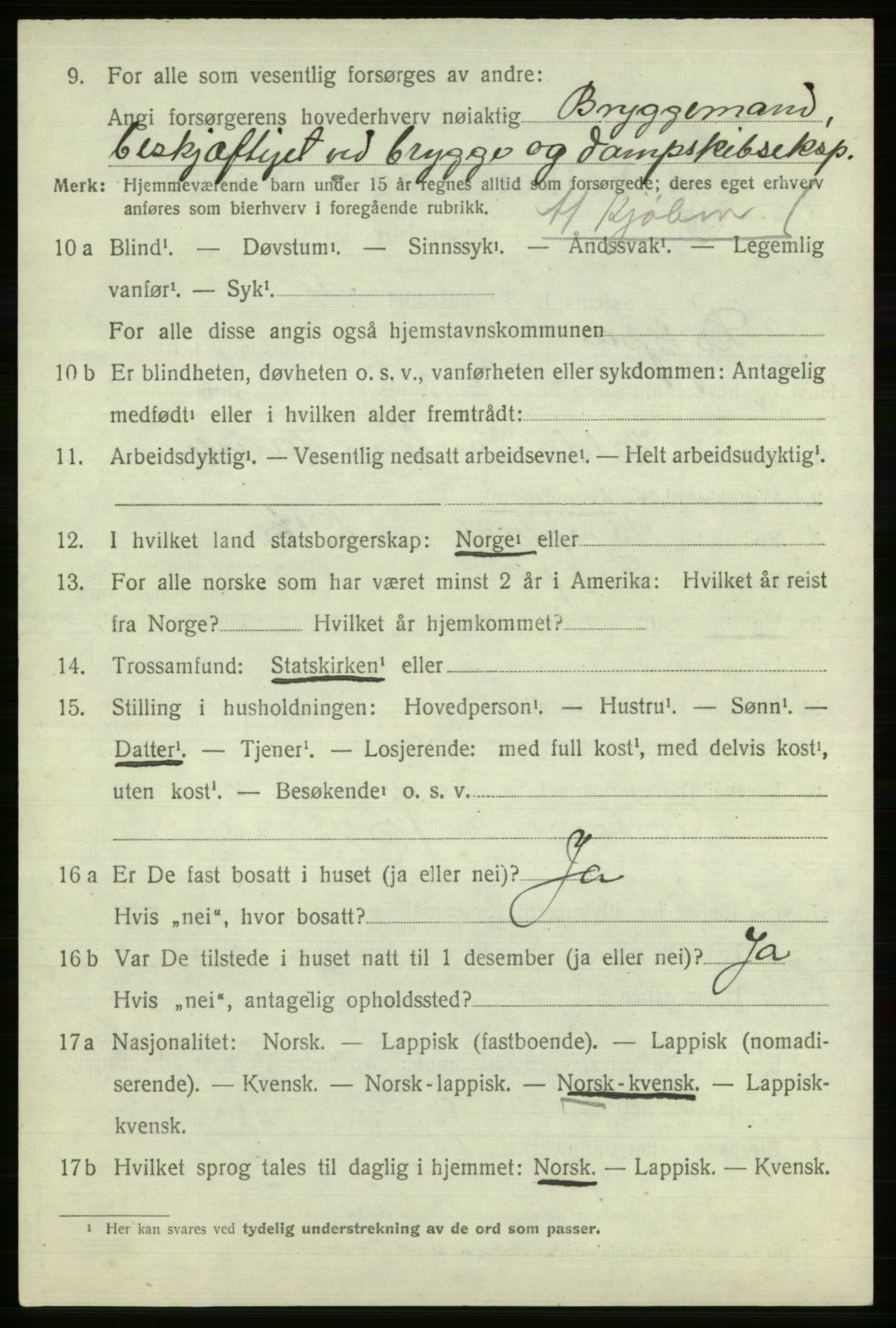 SATØ, 1920 census for Loppa, 1920, p. 2723